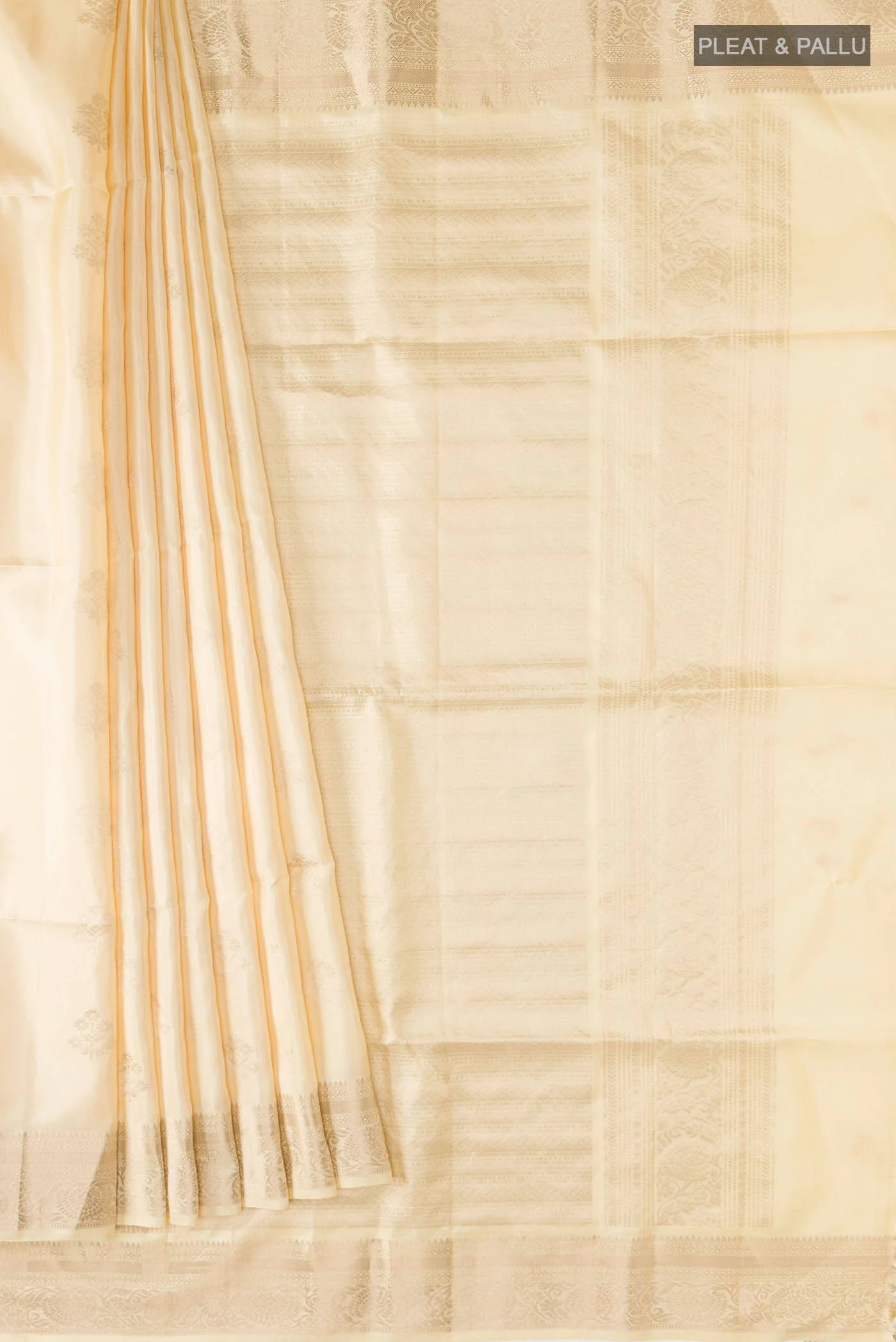 Cream Soft Silk Saree - Image 4