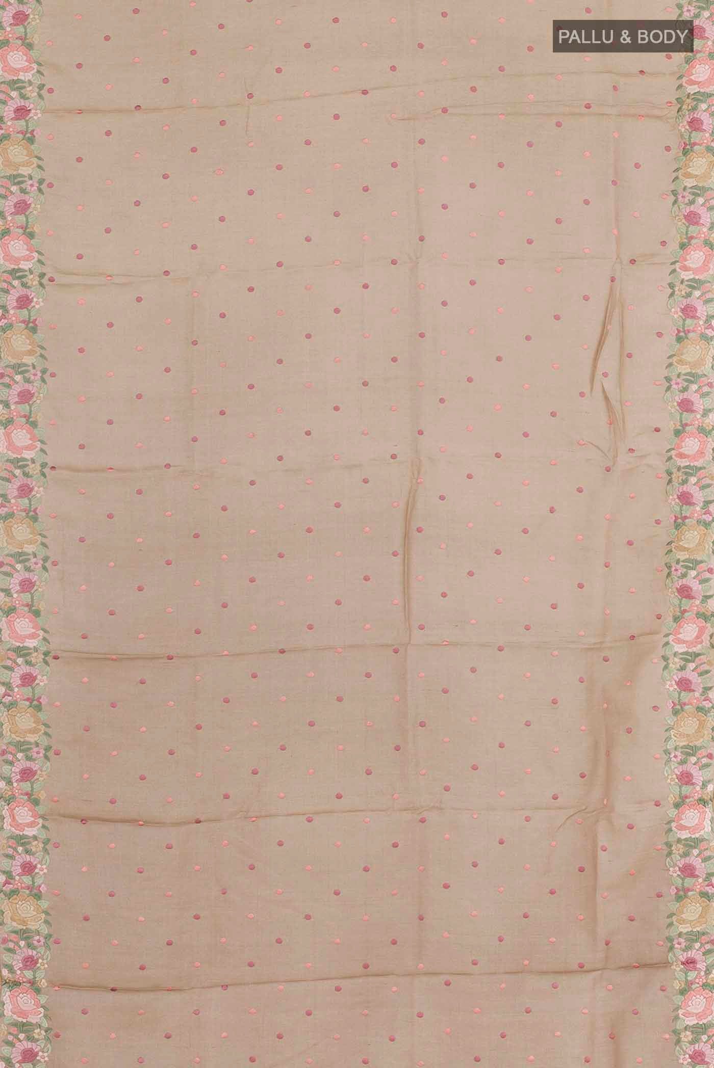 Cream Tussar Saree - Image 5