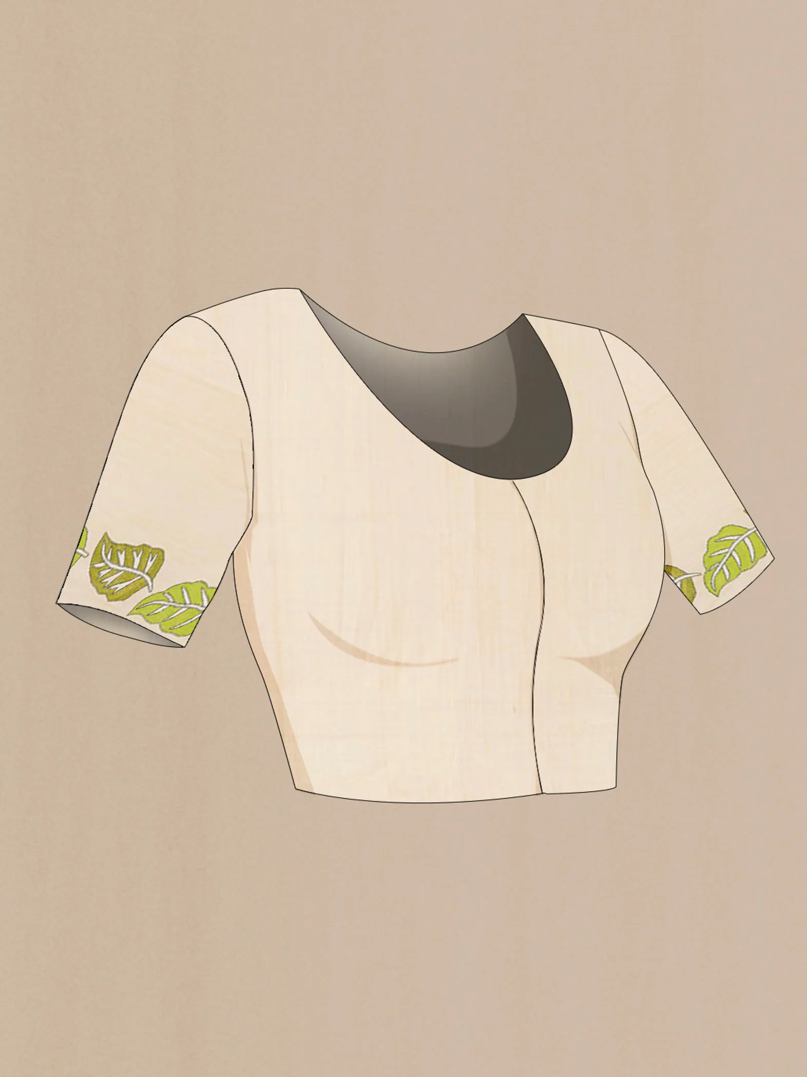 Cream Tussar Silk Saree - Image 4