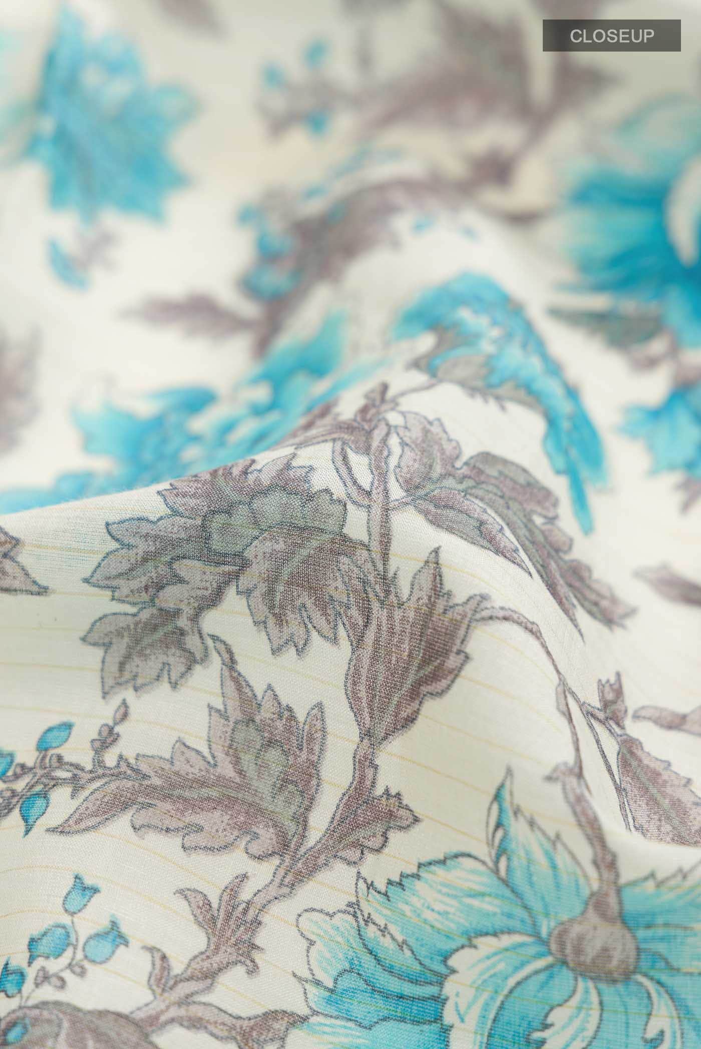 Cream Tussar Silk Saree - Image 2