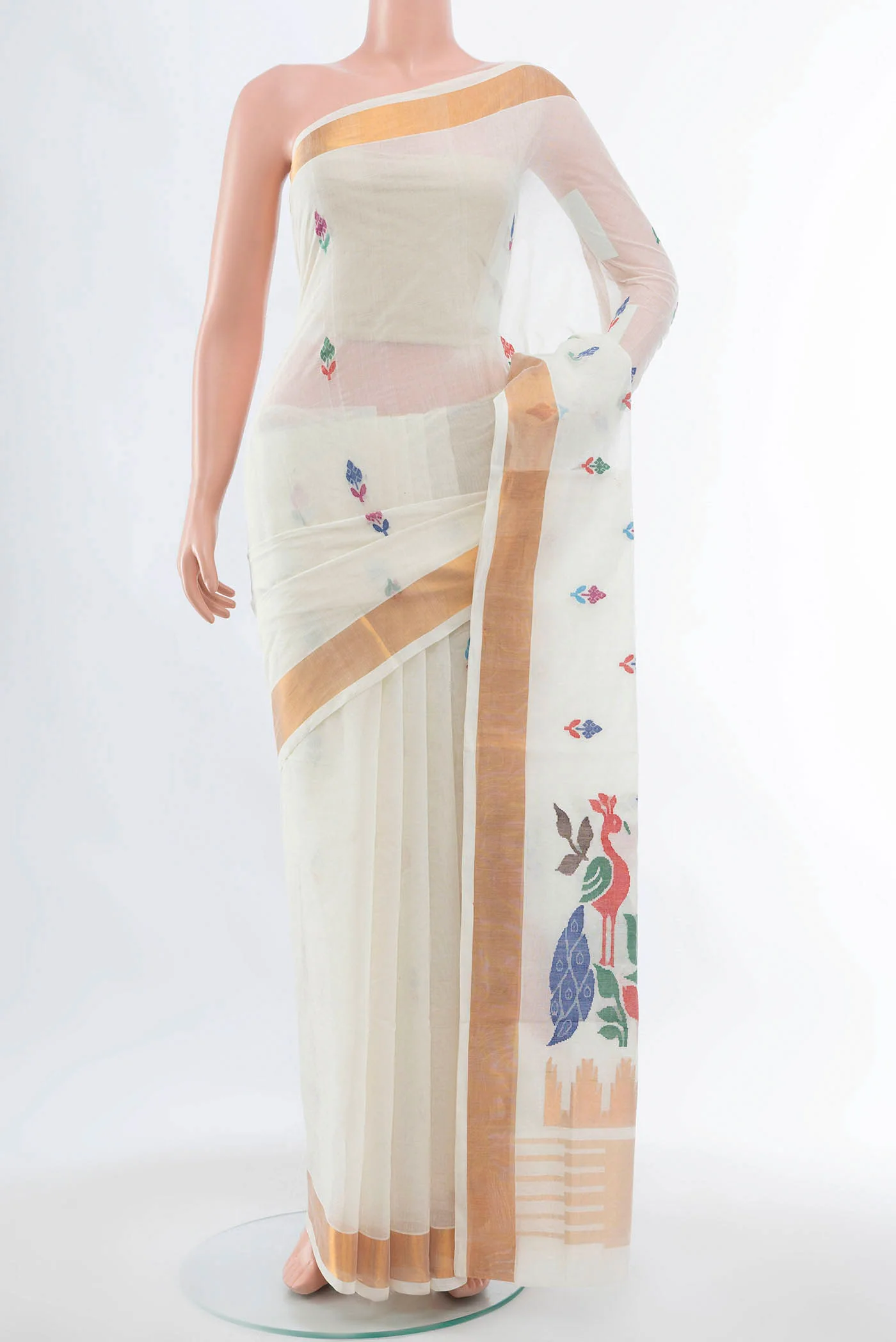 White Uppada Cotton Saree