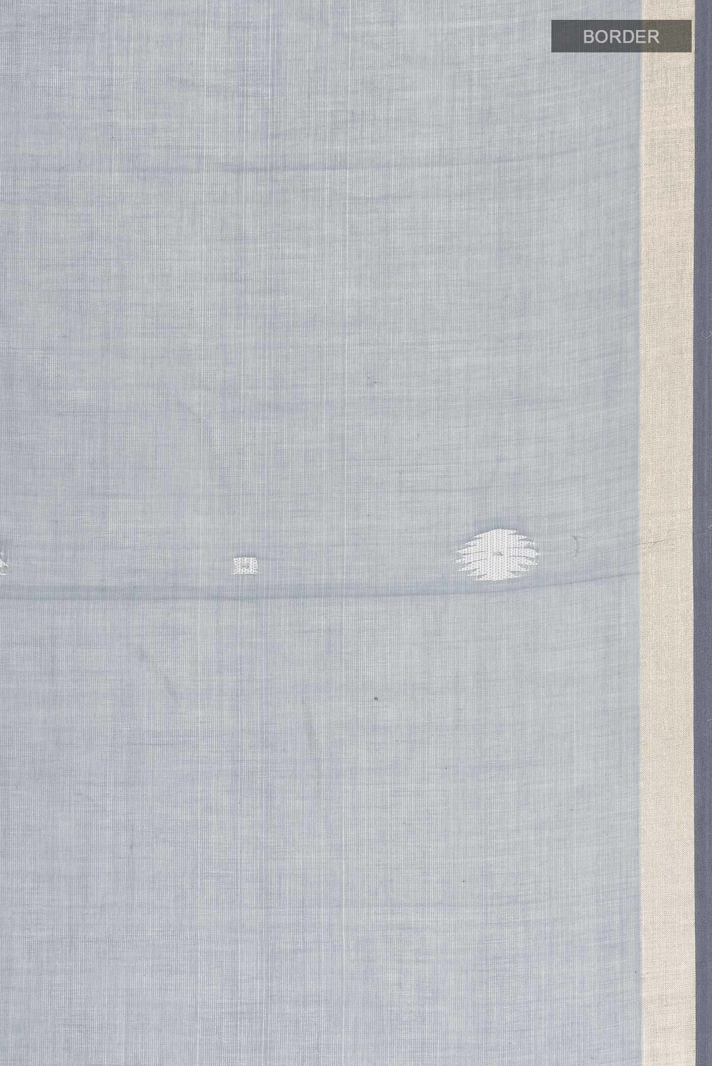 Damini-Grey Bengal Cotton Saree - Image 3