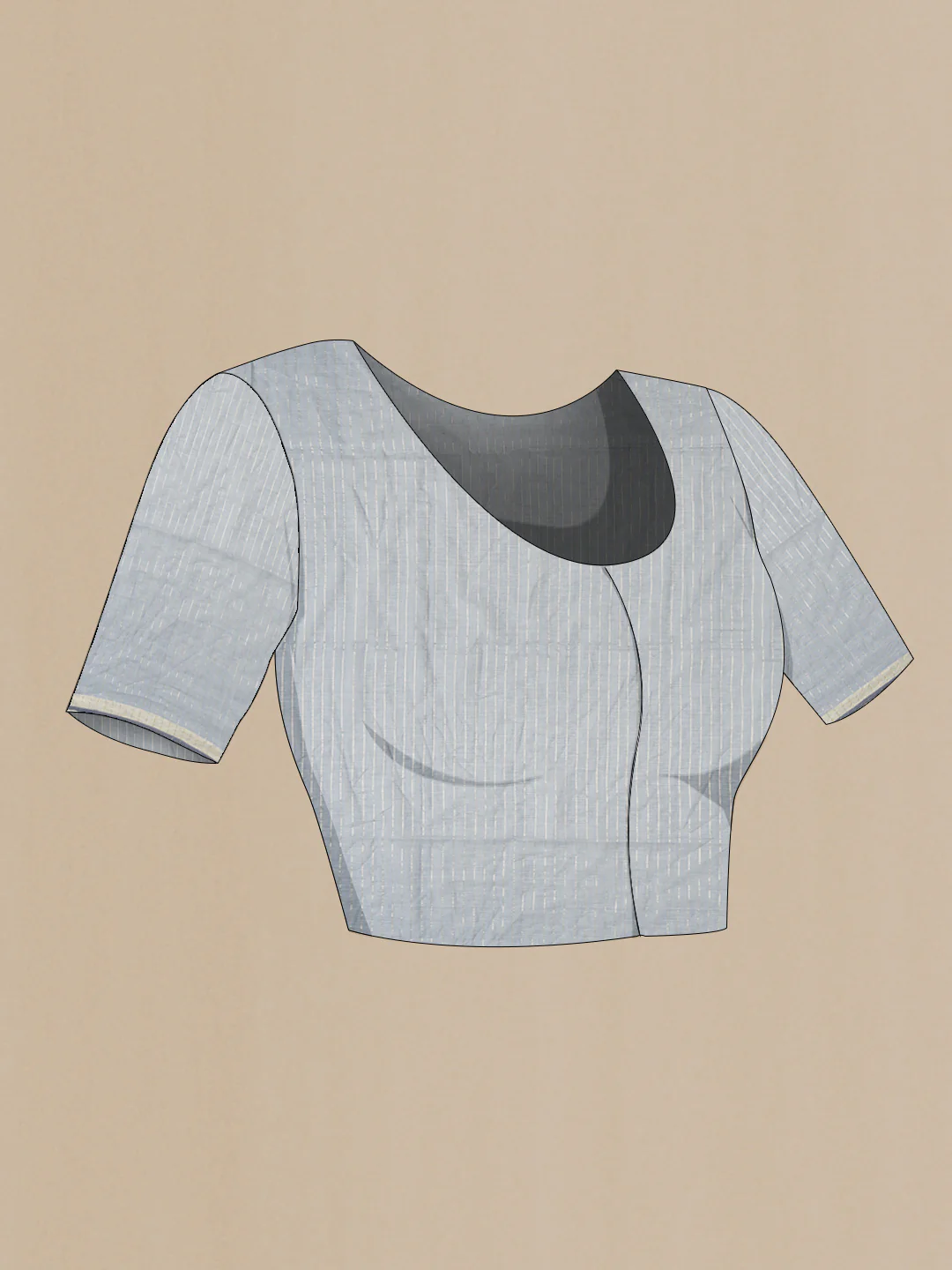 Damini-Grey Bengal Cotton Saree - Image 9