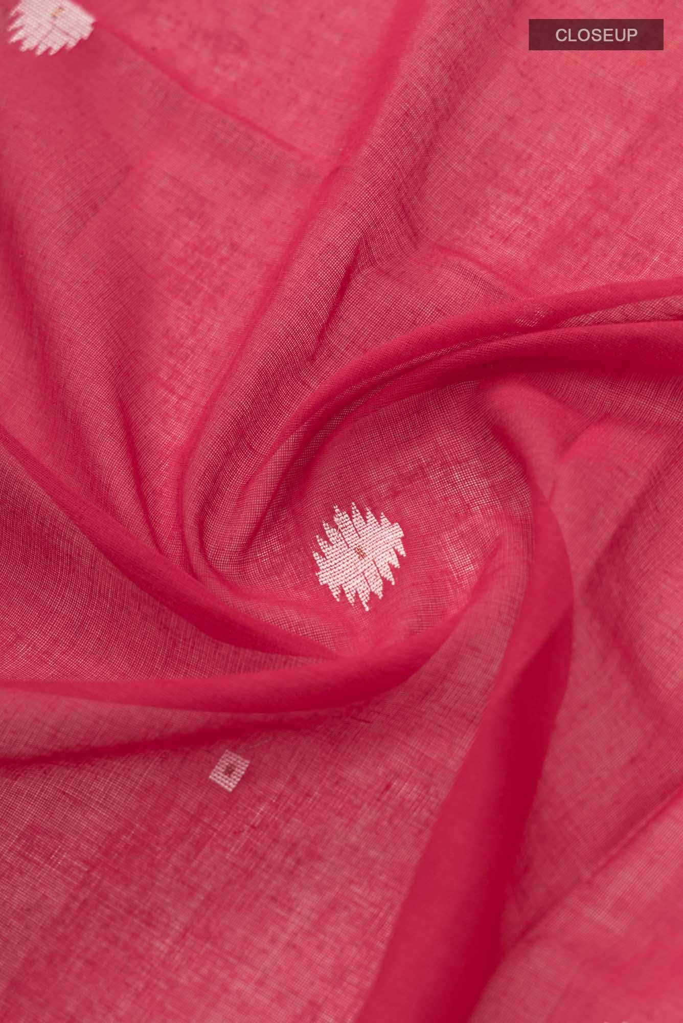 Damini-Red Bengal Cotton Saree - Image 3