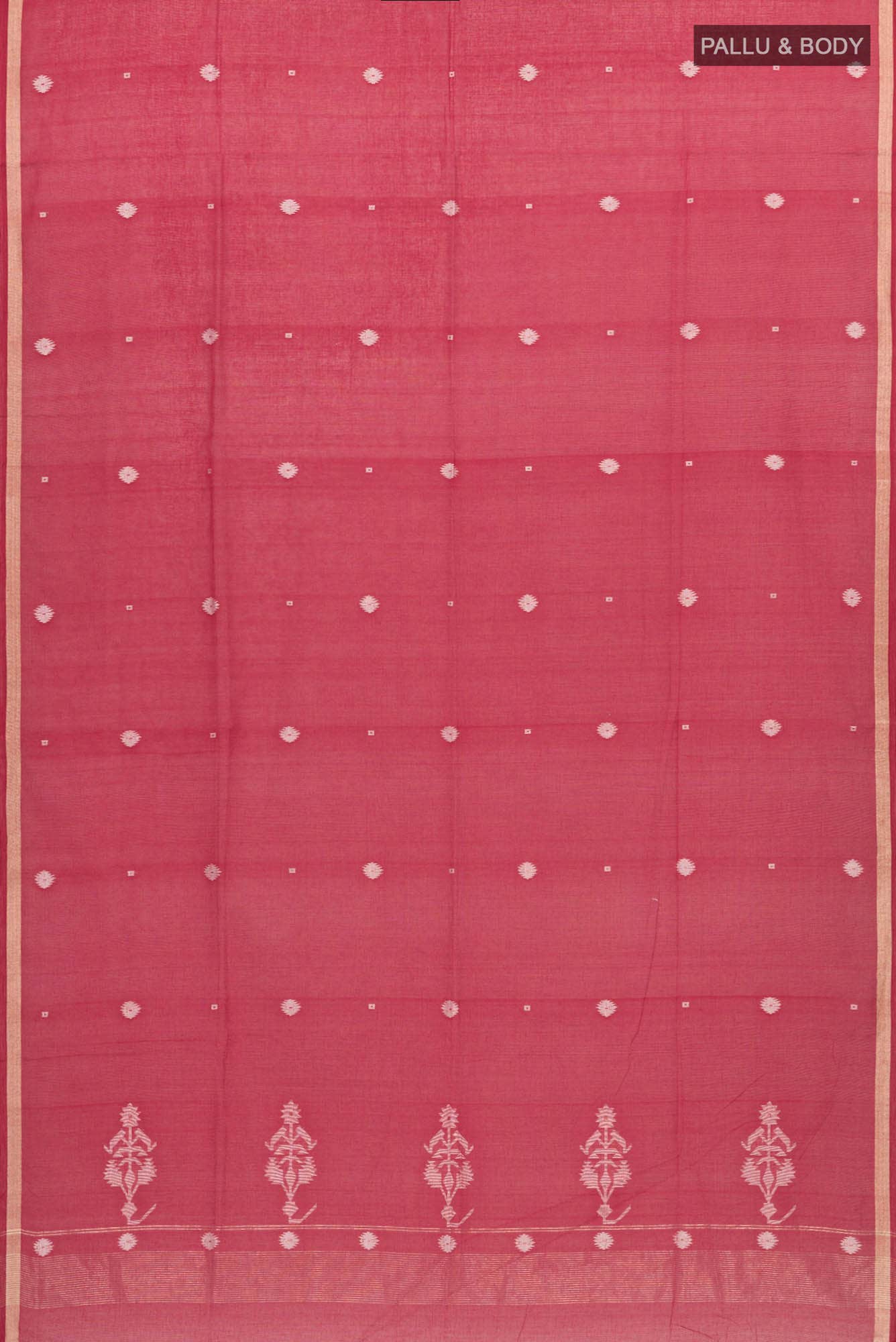 Damini-Red Bengal Cotton Saree - Image 4