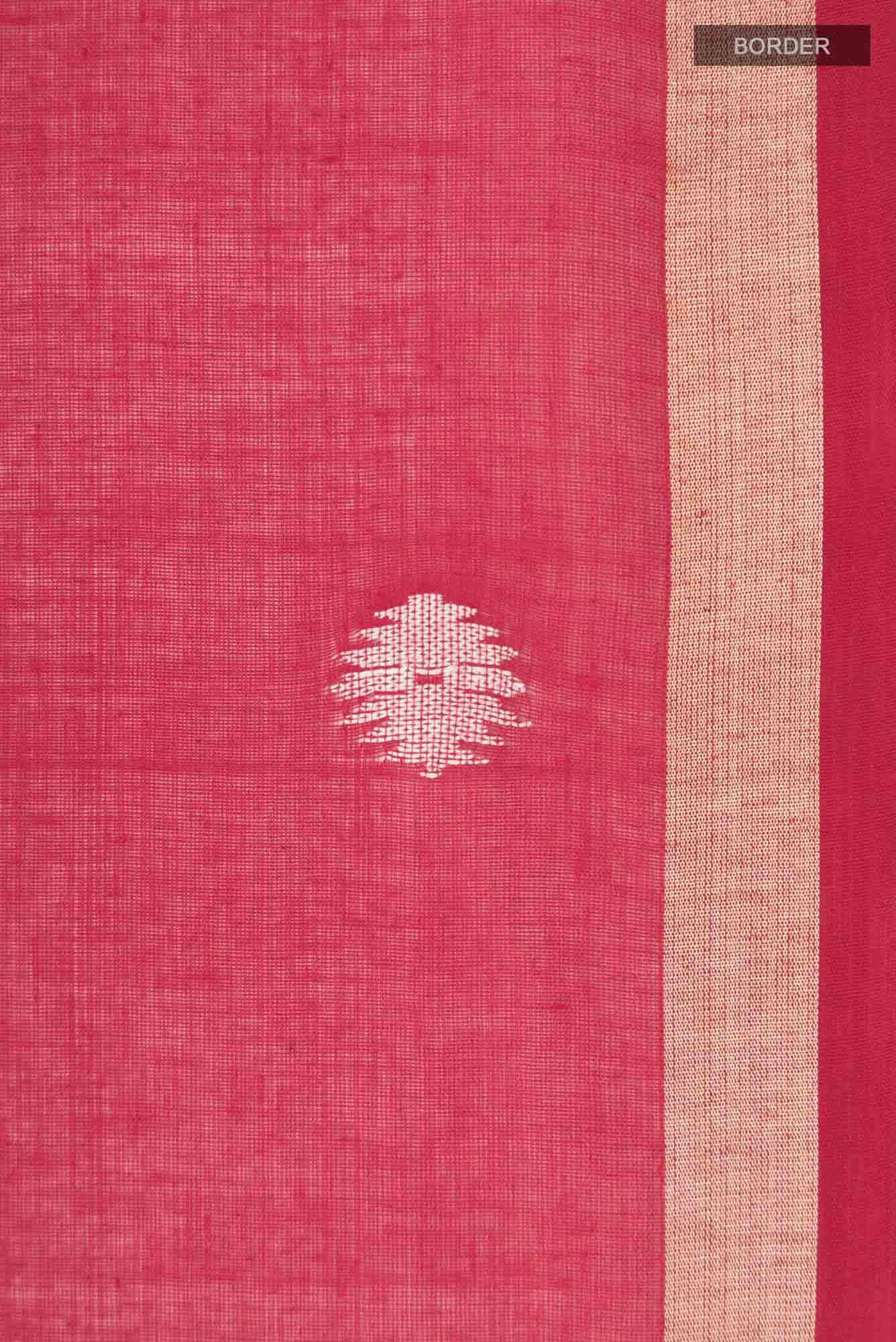 Damini-Red Bengal Cotton Saree - Image 5