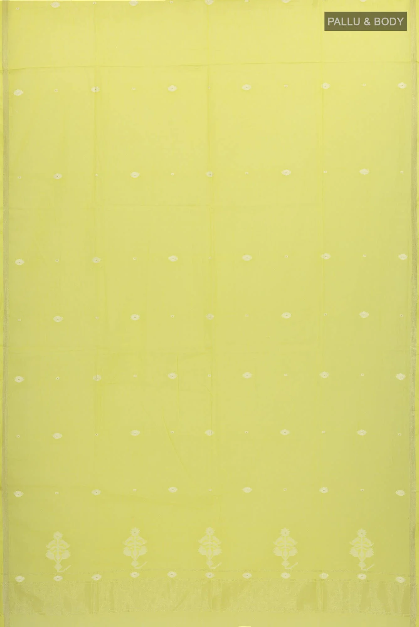 Damini-Yellow Bengal Cotton Saree - Image 4