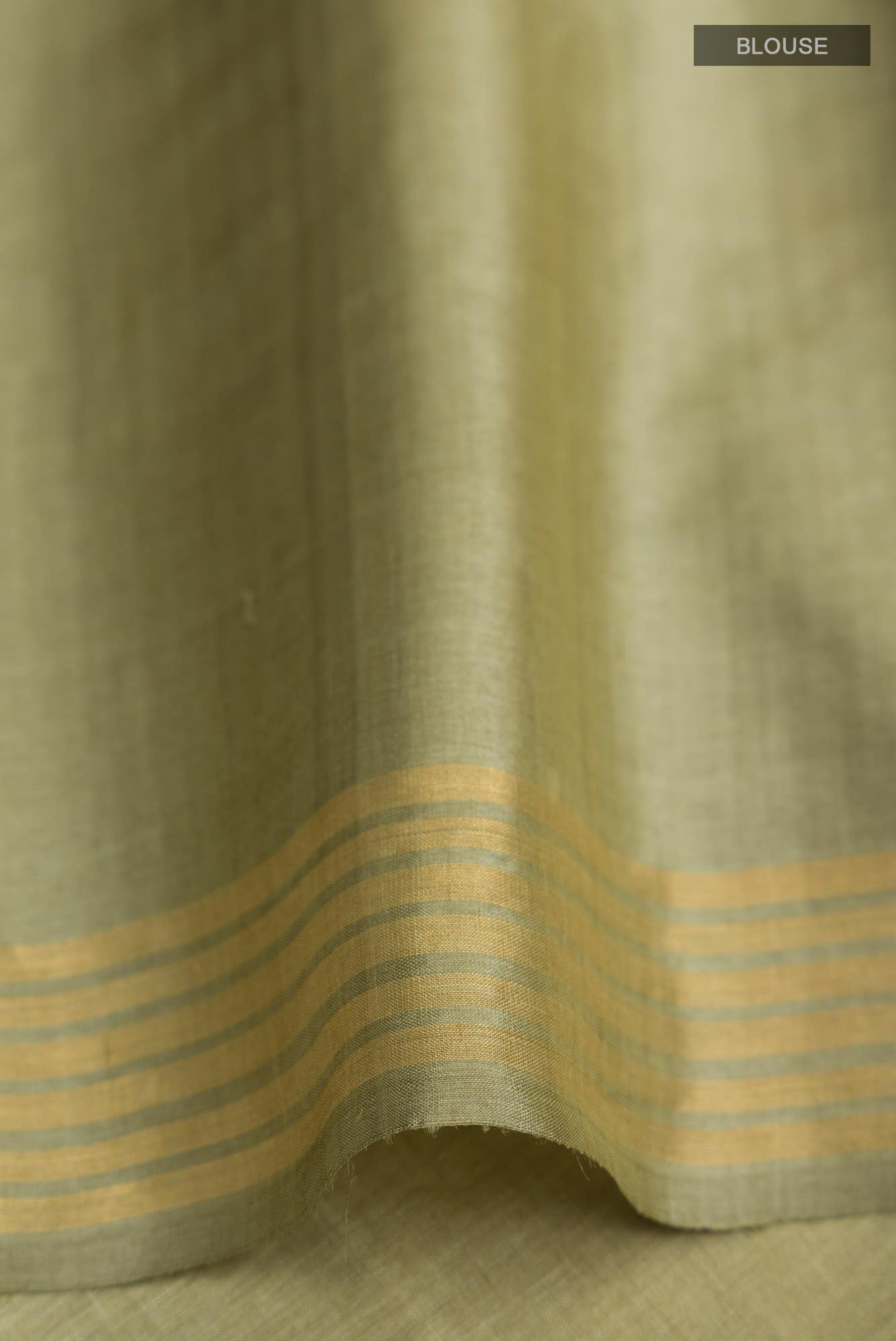 Dance of Dragonfly-Green Bhagalpuri Tussar Silk Saree - Image 8