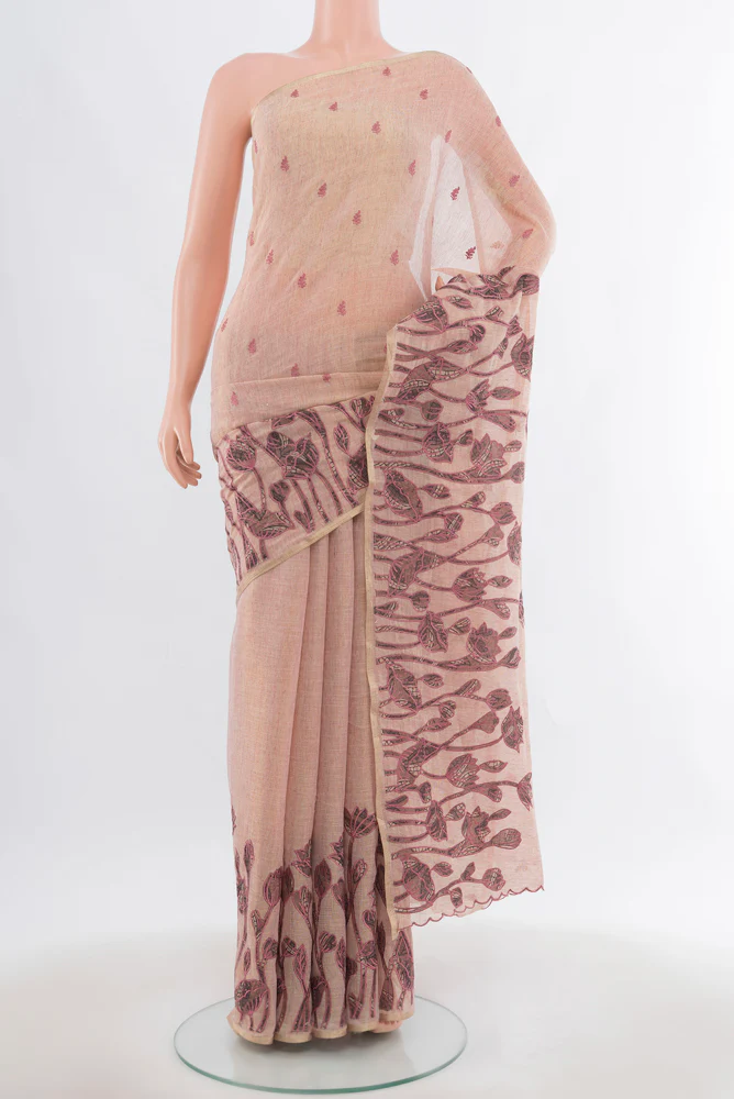 Rose Gold Blended Art Silk Saree