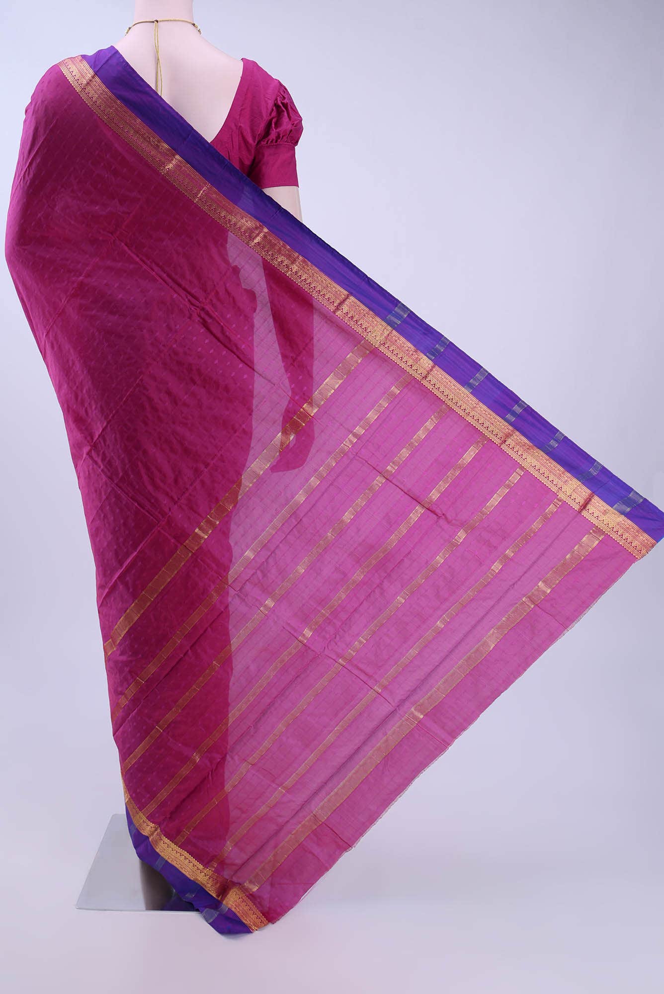 Dark Beige Bangalore Silk Saree - Image 2