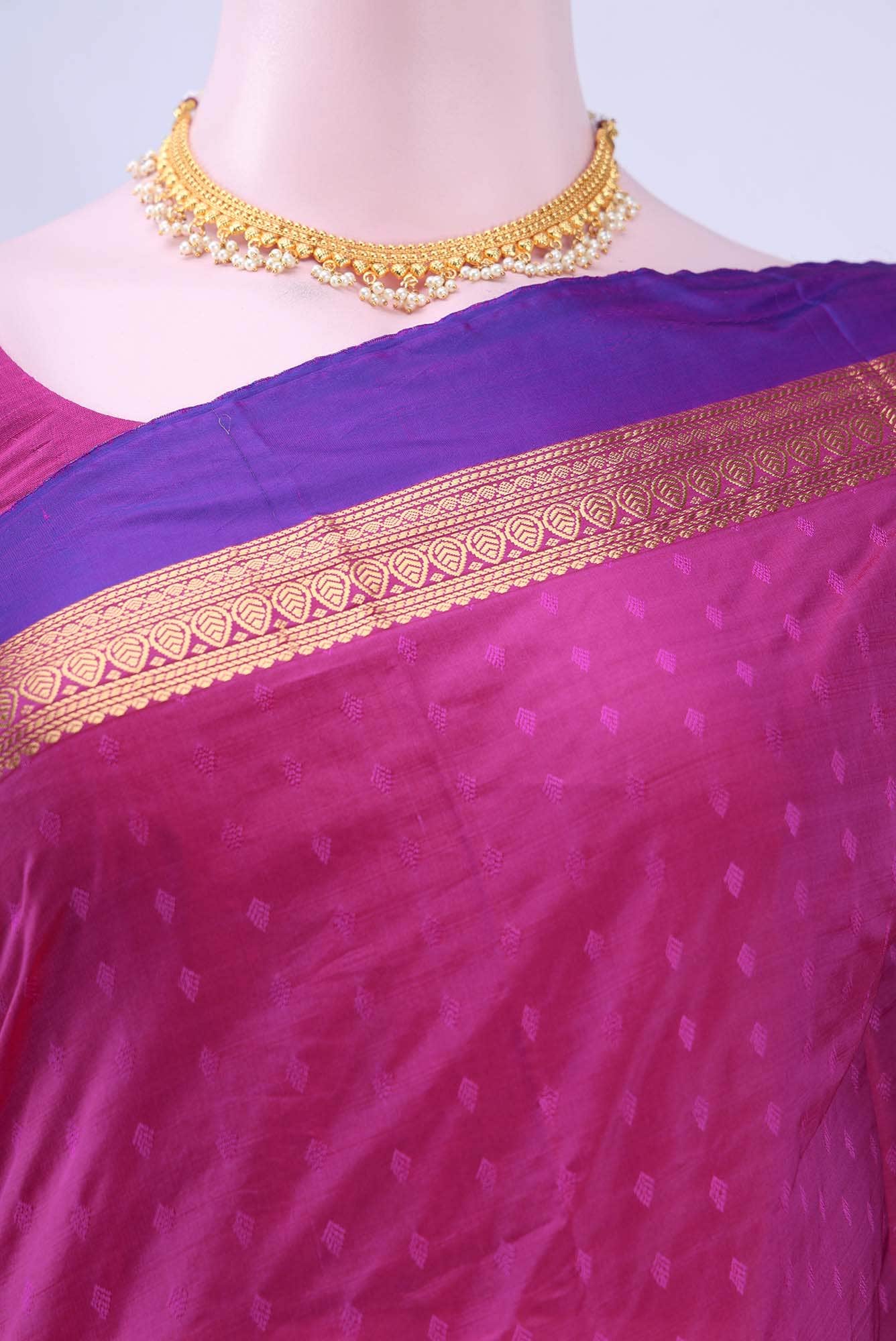 Dark Beige Bangalore Silk Saree - Image 3