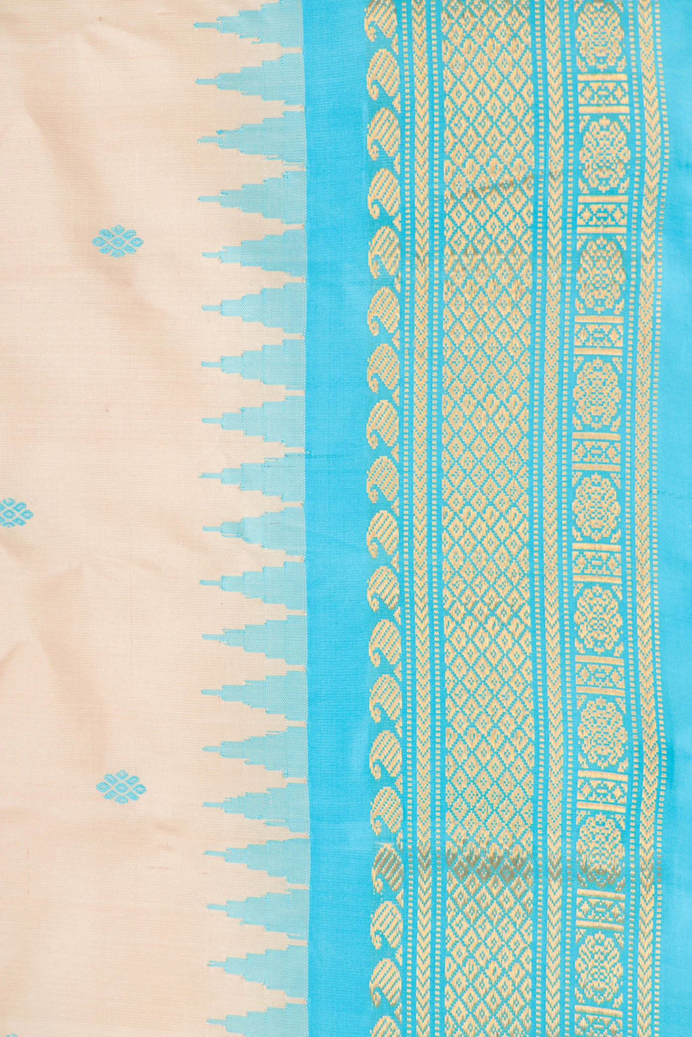 Beige Gadwal Silk Saree - Image 3