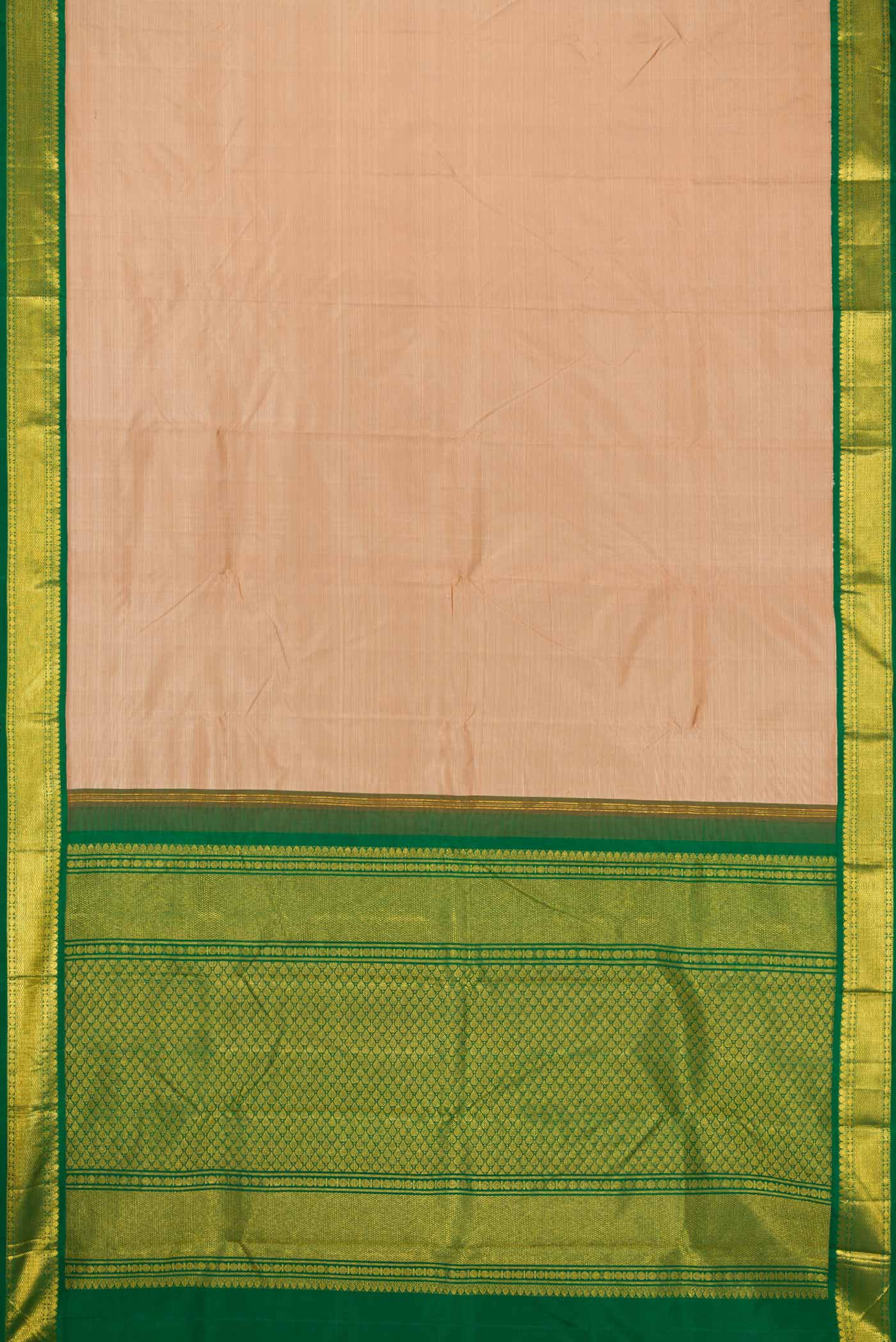 Dark Beige Dual Tone Kanjivaram Silk Saree - Image 6