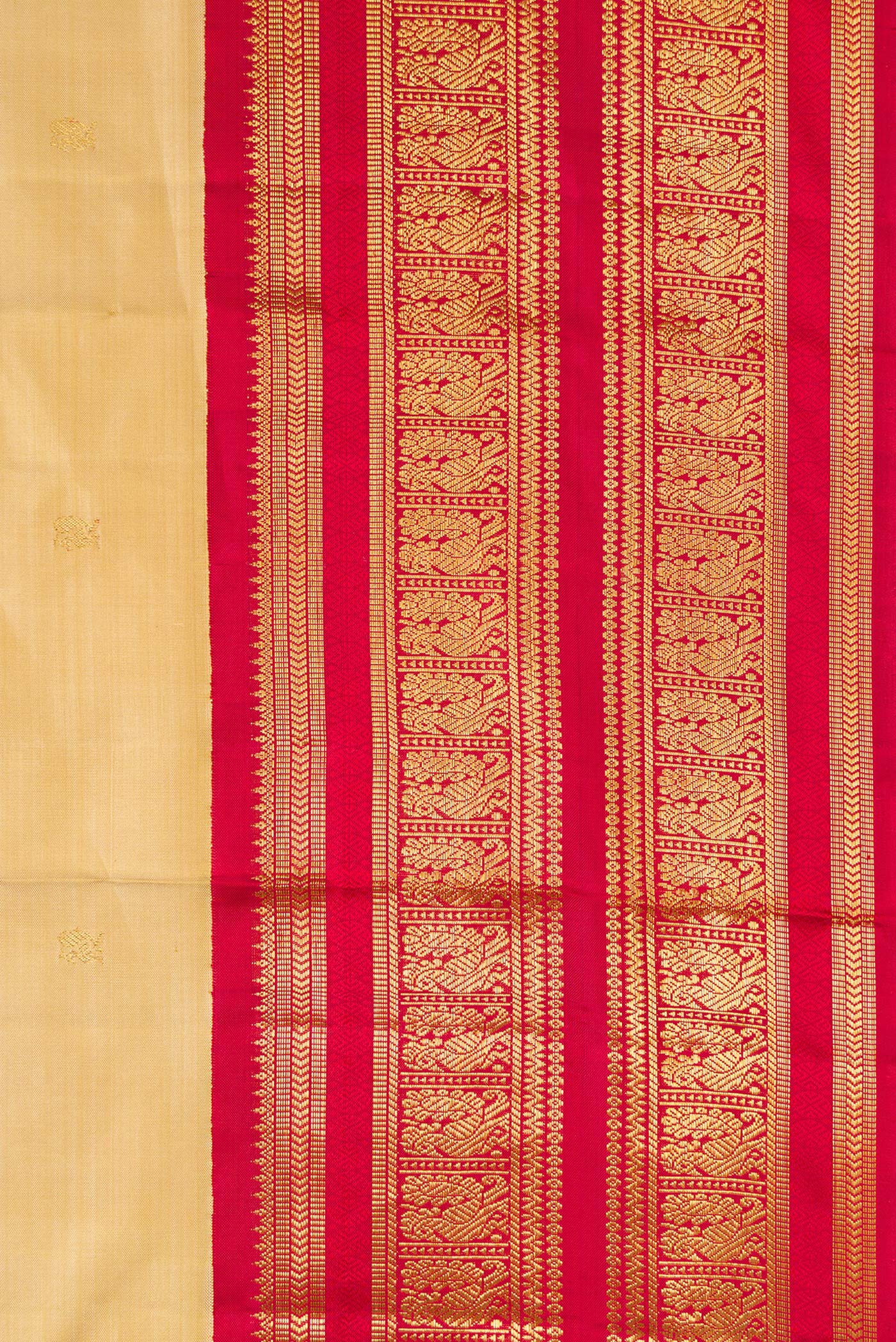 Beige Kanchipuram Silk Saree - Image 3