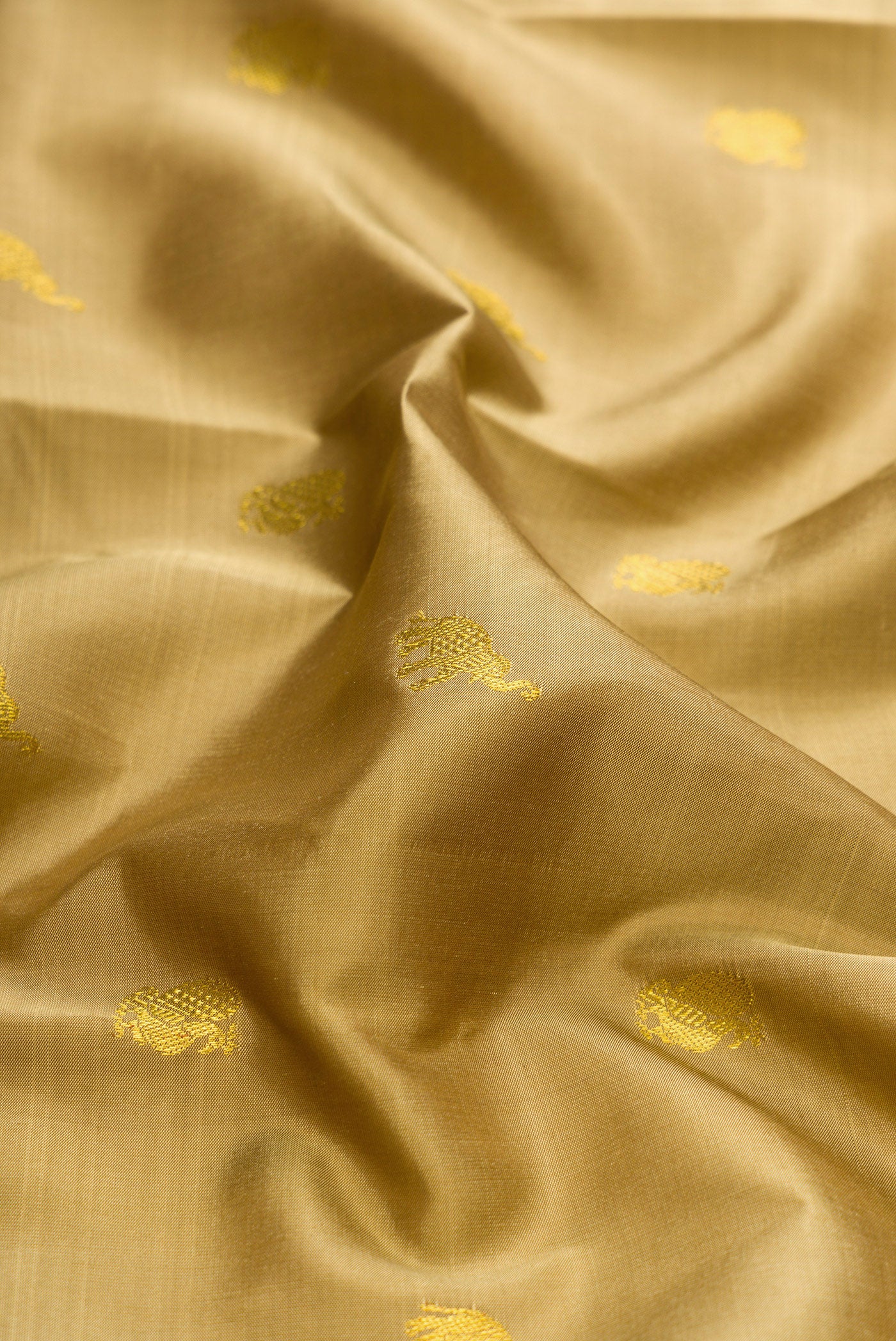 Pure Silk Pure Zari Dark Beige Kanjivaram Saree - Image 2