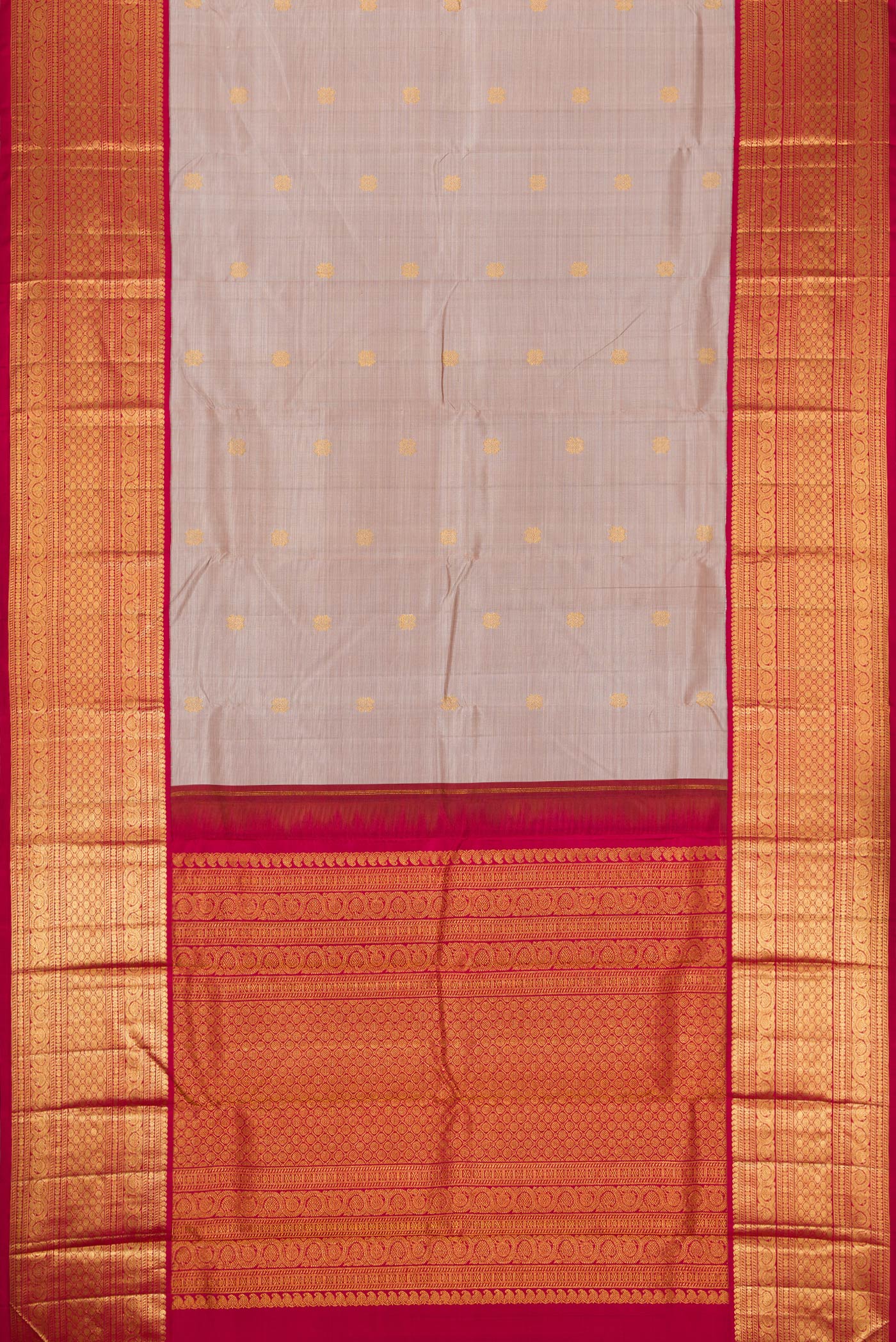 Rose Gold Kanjivaram Silk Saree - Image 6