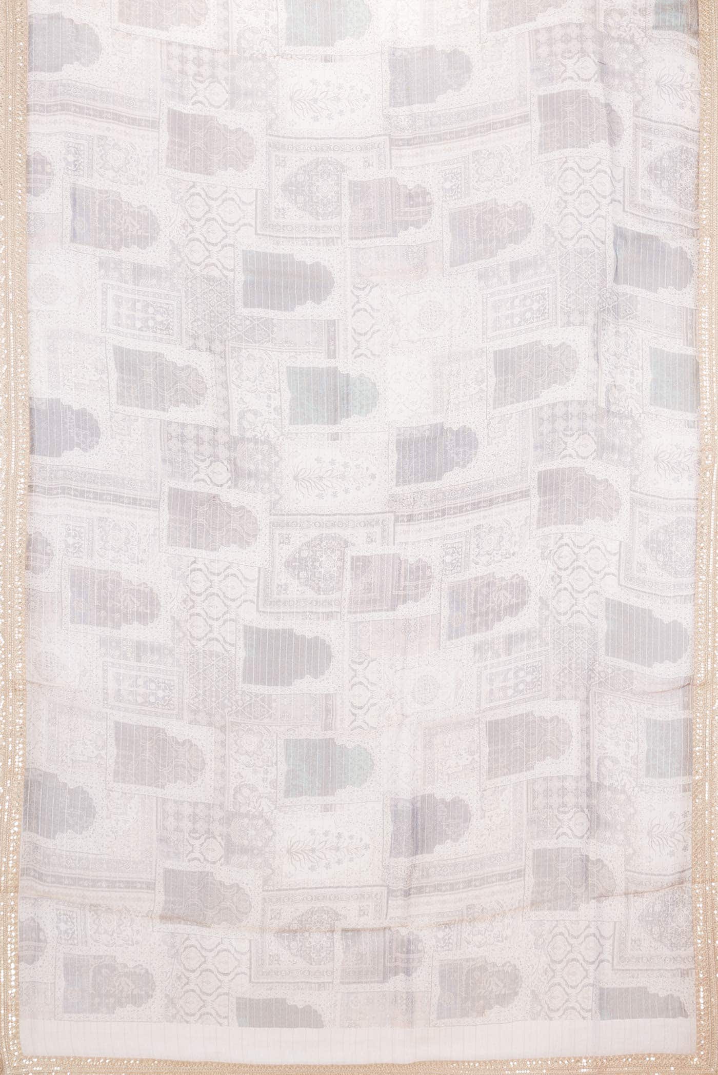 Dark Beige Dual Tone Organza Silk Saree - Image 4