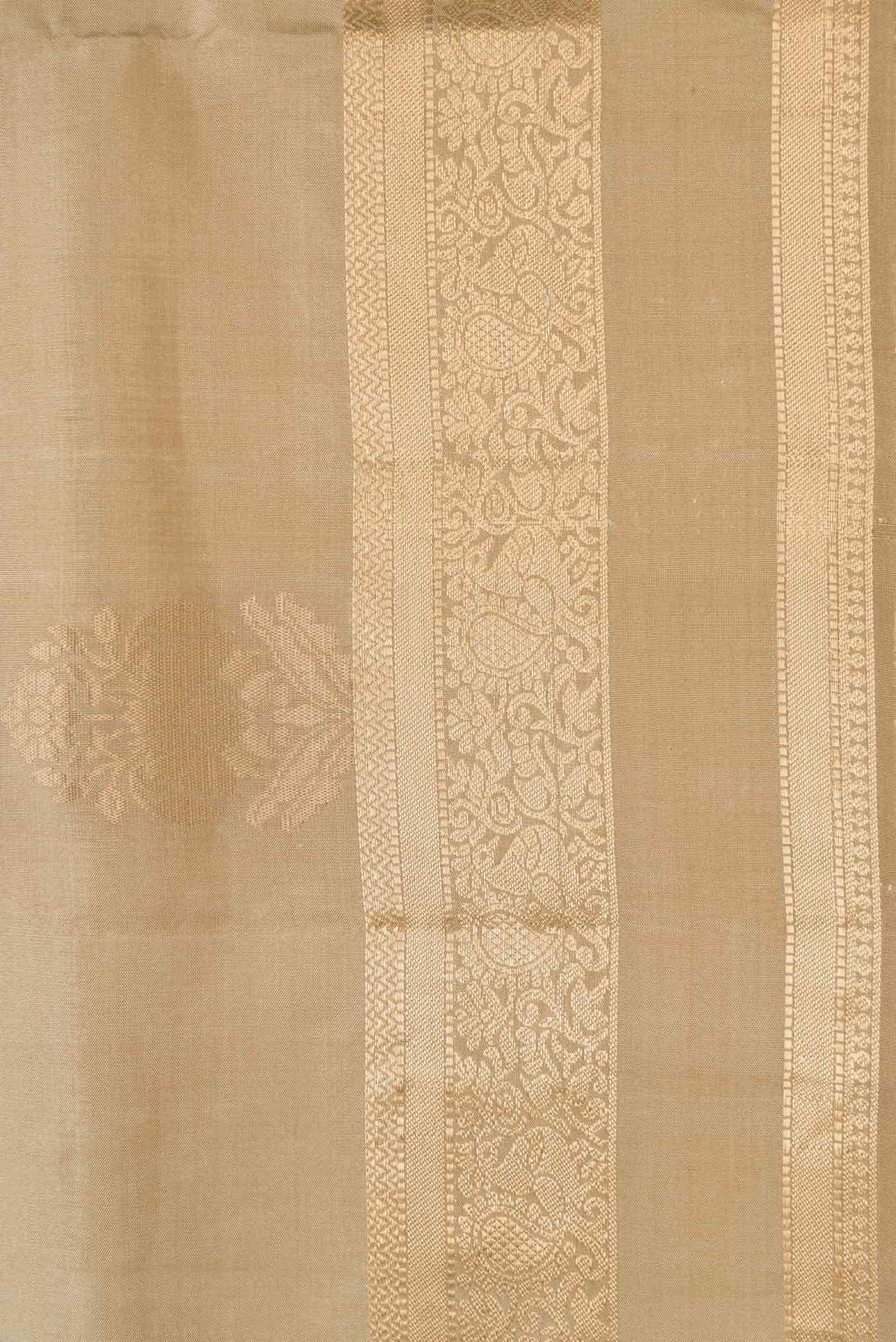 Dark Beige Dual Tone Soft Silk Saree - Image 3