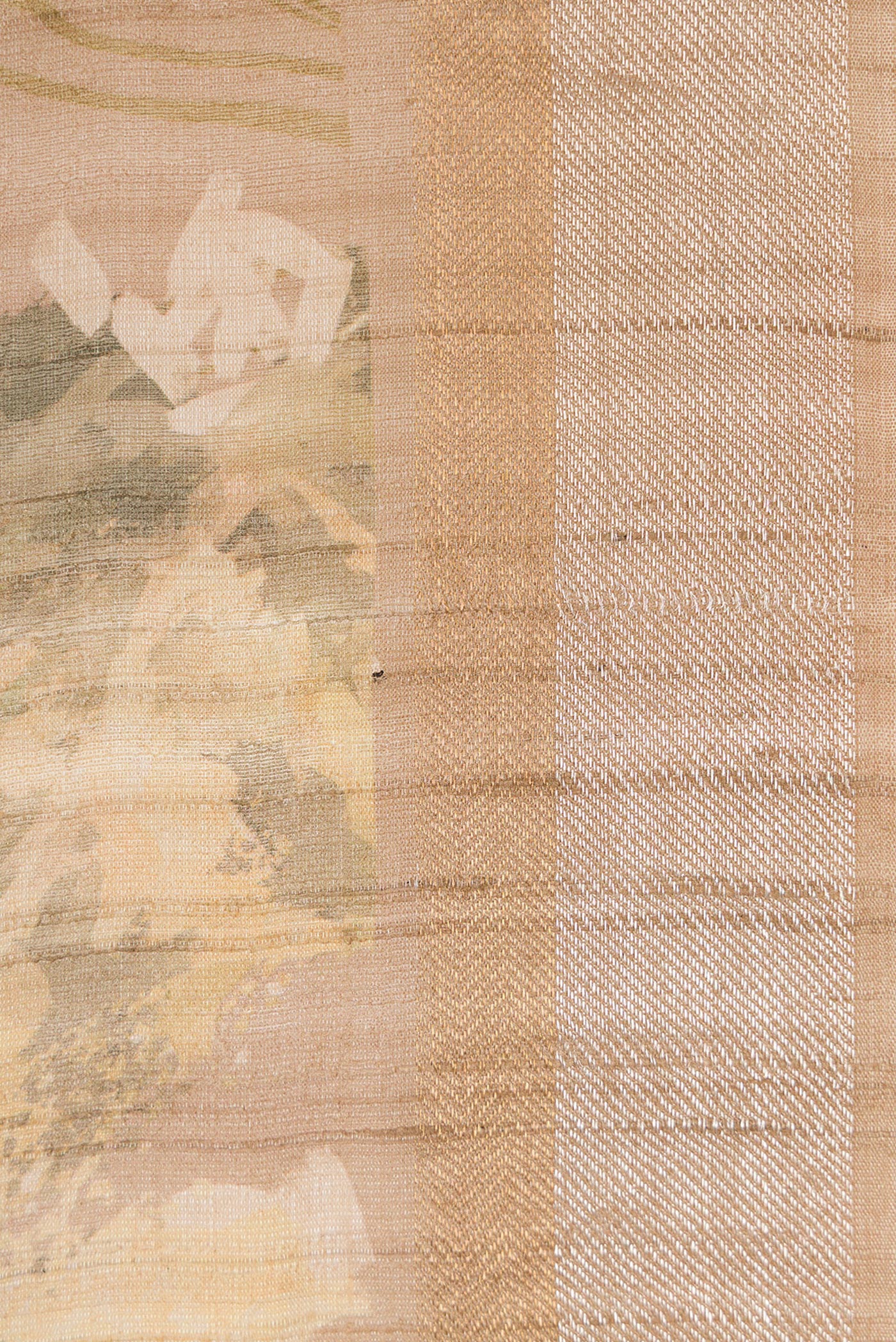 Beige Tussar Silk Saree - Image 3