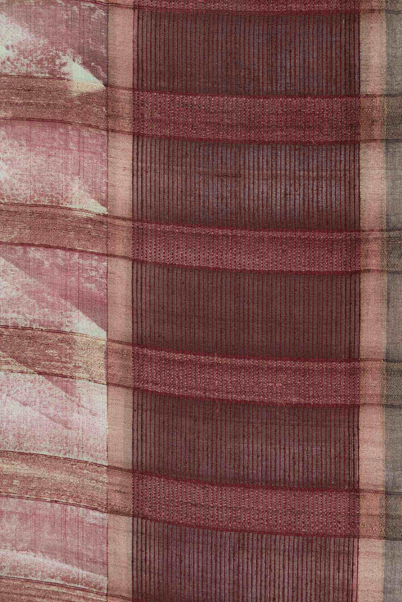 Coffee Brown Tussar Silk Saree - Image 3