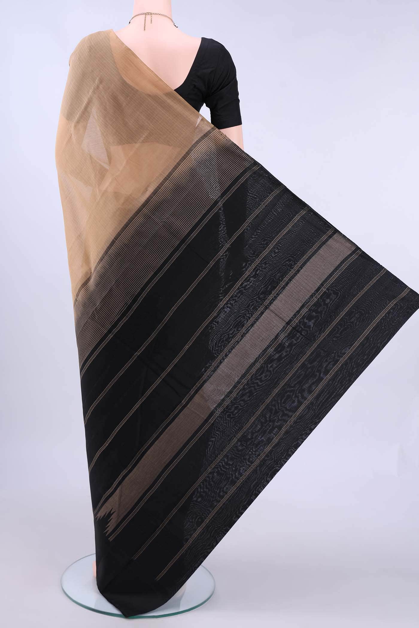 Dark Beige Kanchi Cotton Saree - Image 2