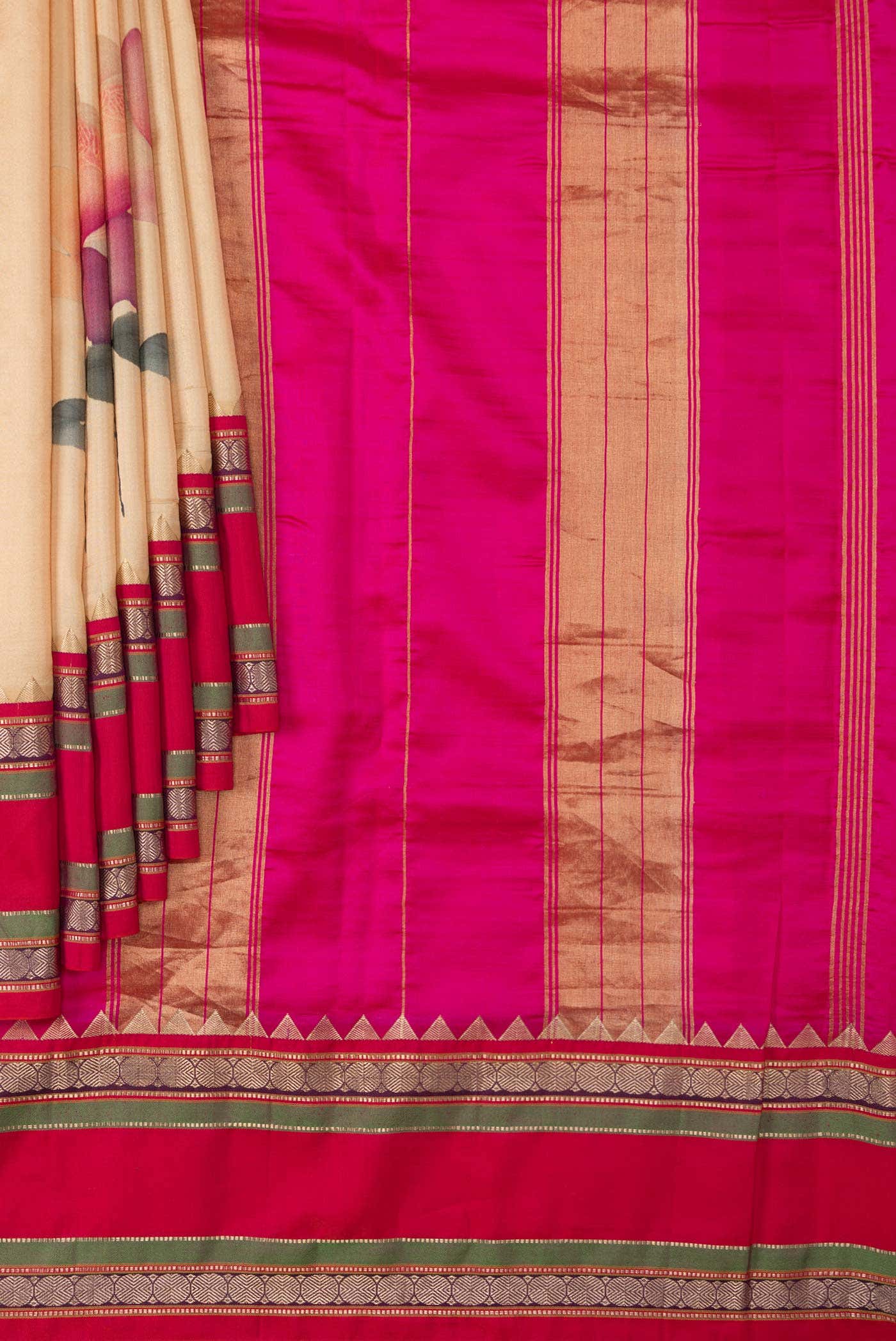 Dark Beige Kanjivaram Silk Saree - Image 2