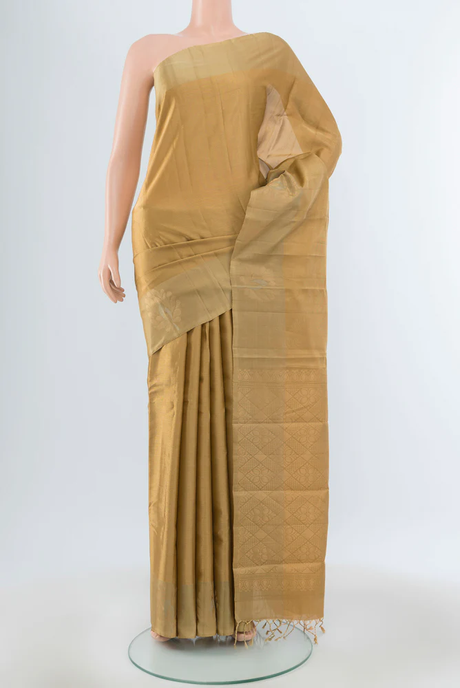 Dark Beige Soft Silk Saree