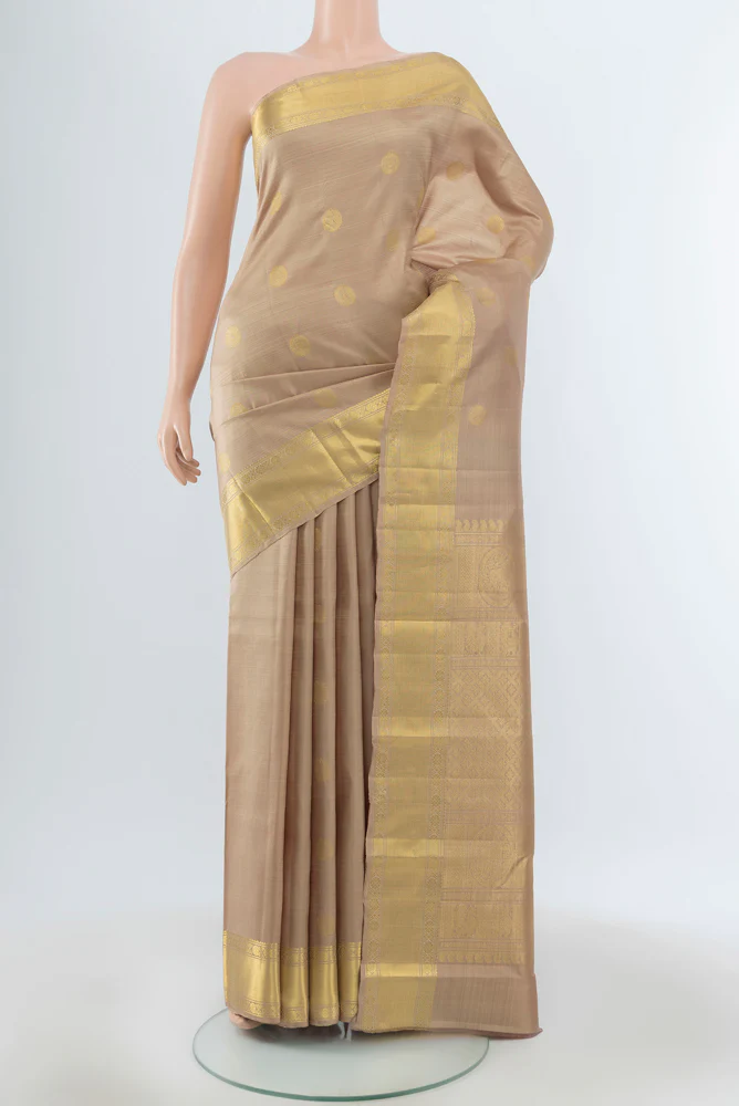 Dark Beige Kanjivaram Silk Saree