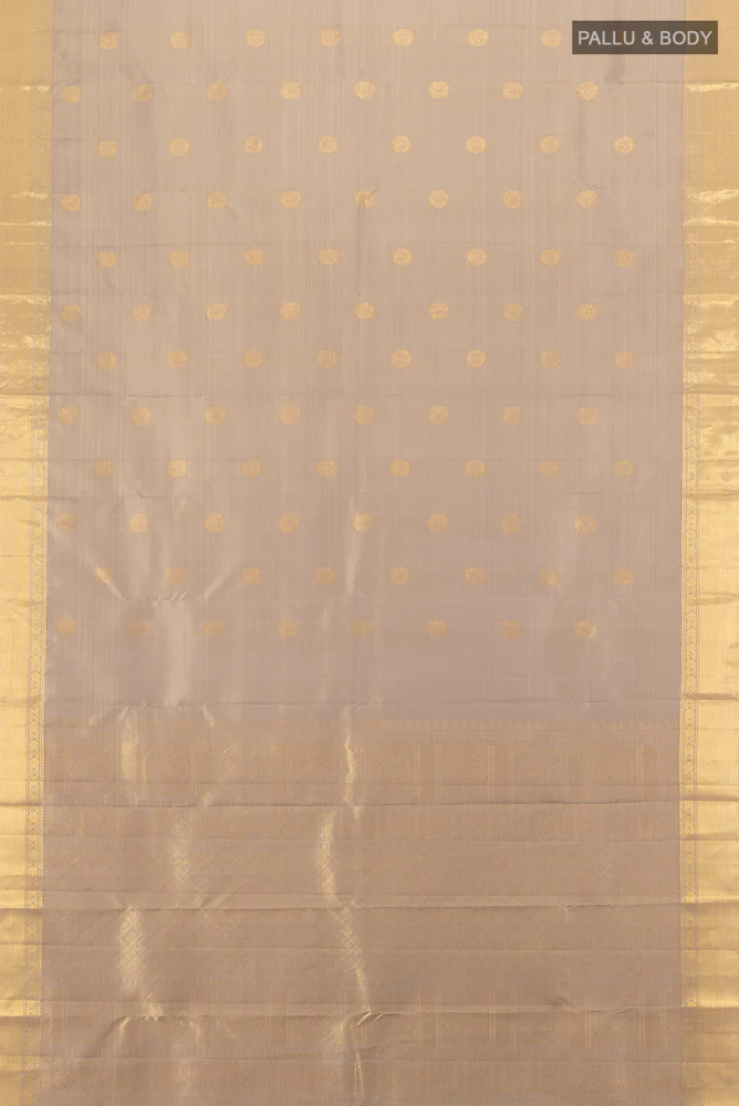 Dark Beige Kanjivaram Silk Saree - Image 5