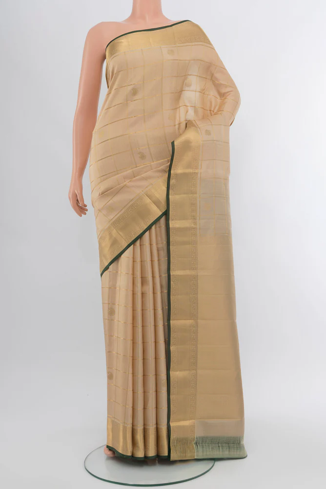 Cream Kanjivaram Silk Saree