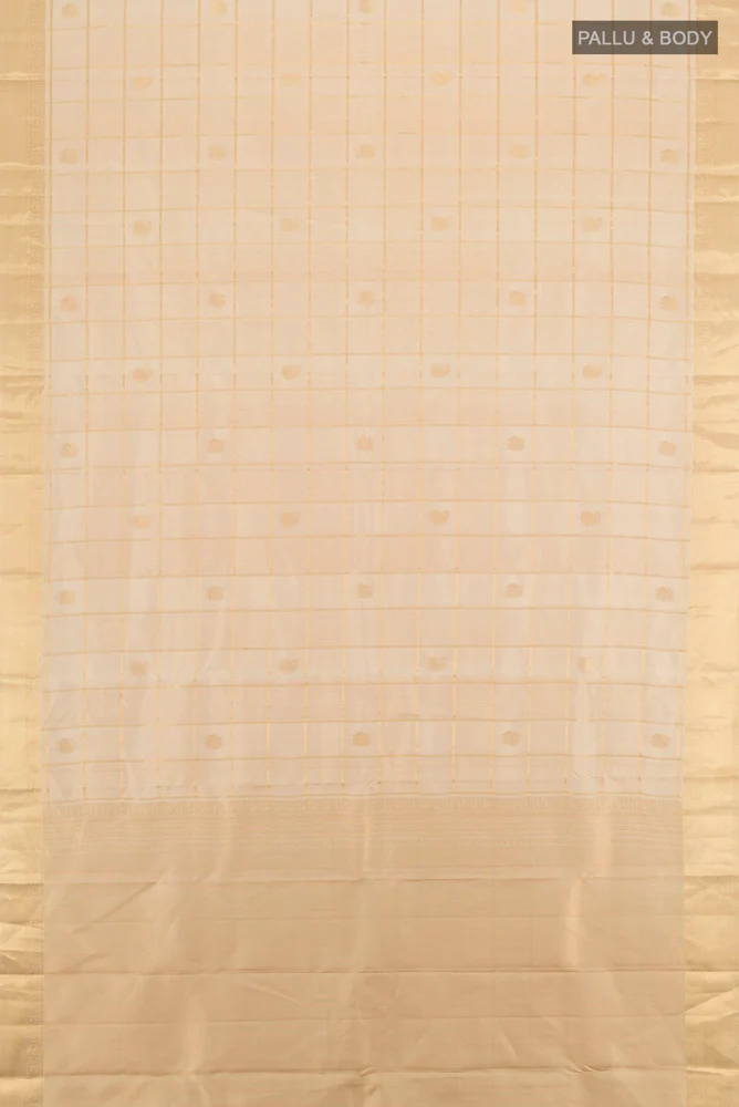 Cream Kanjivaram Silk Saree - Image 5