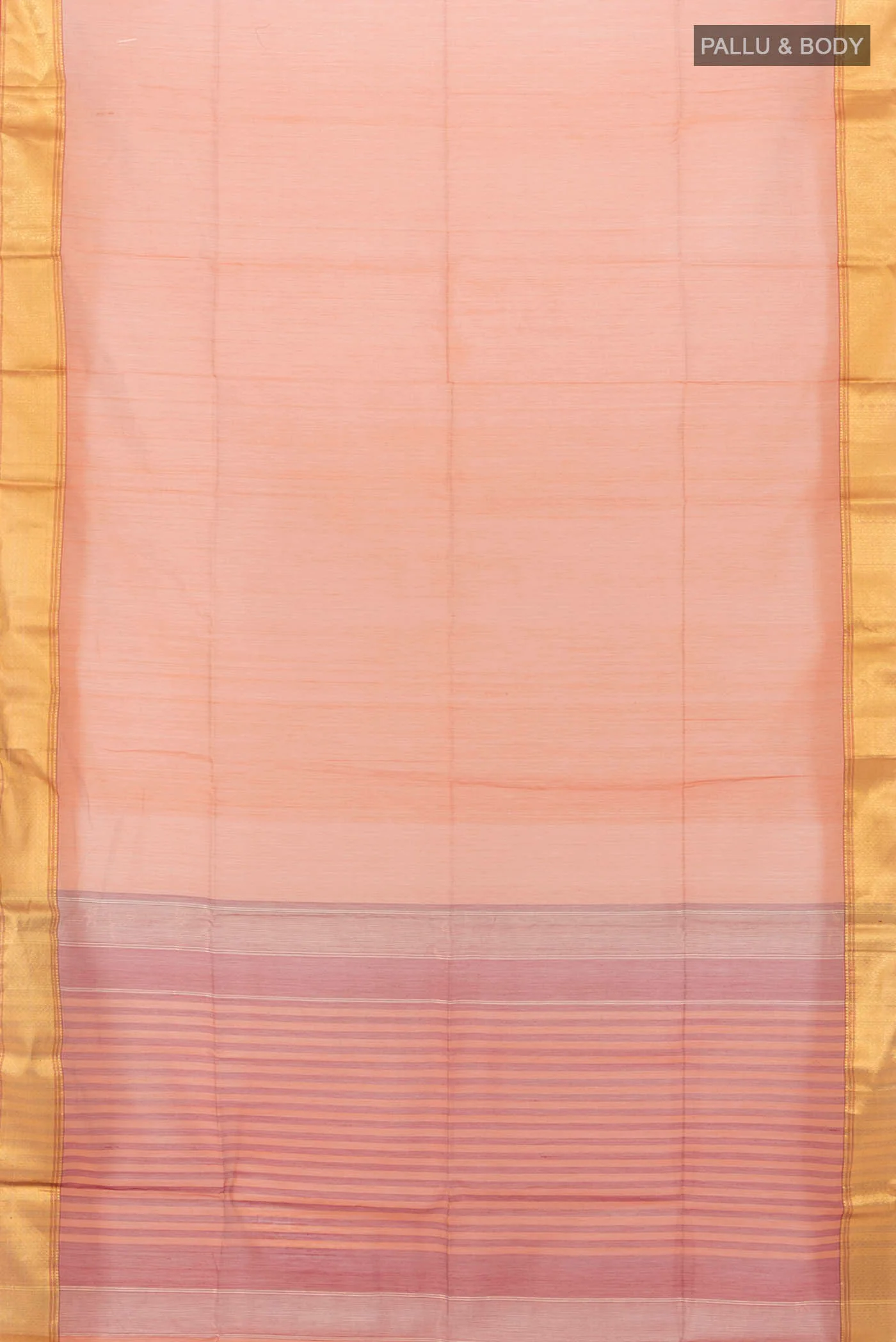Brown Maheshwari Silk Cotton Saree - Image 5