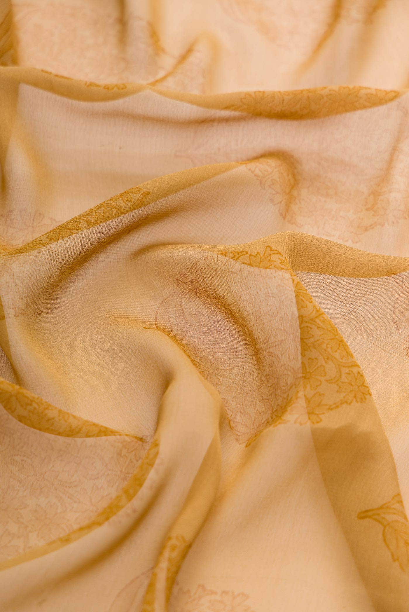 Dark Beige Mysore Georgette Saree - Image 2