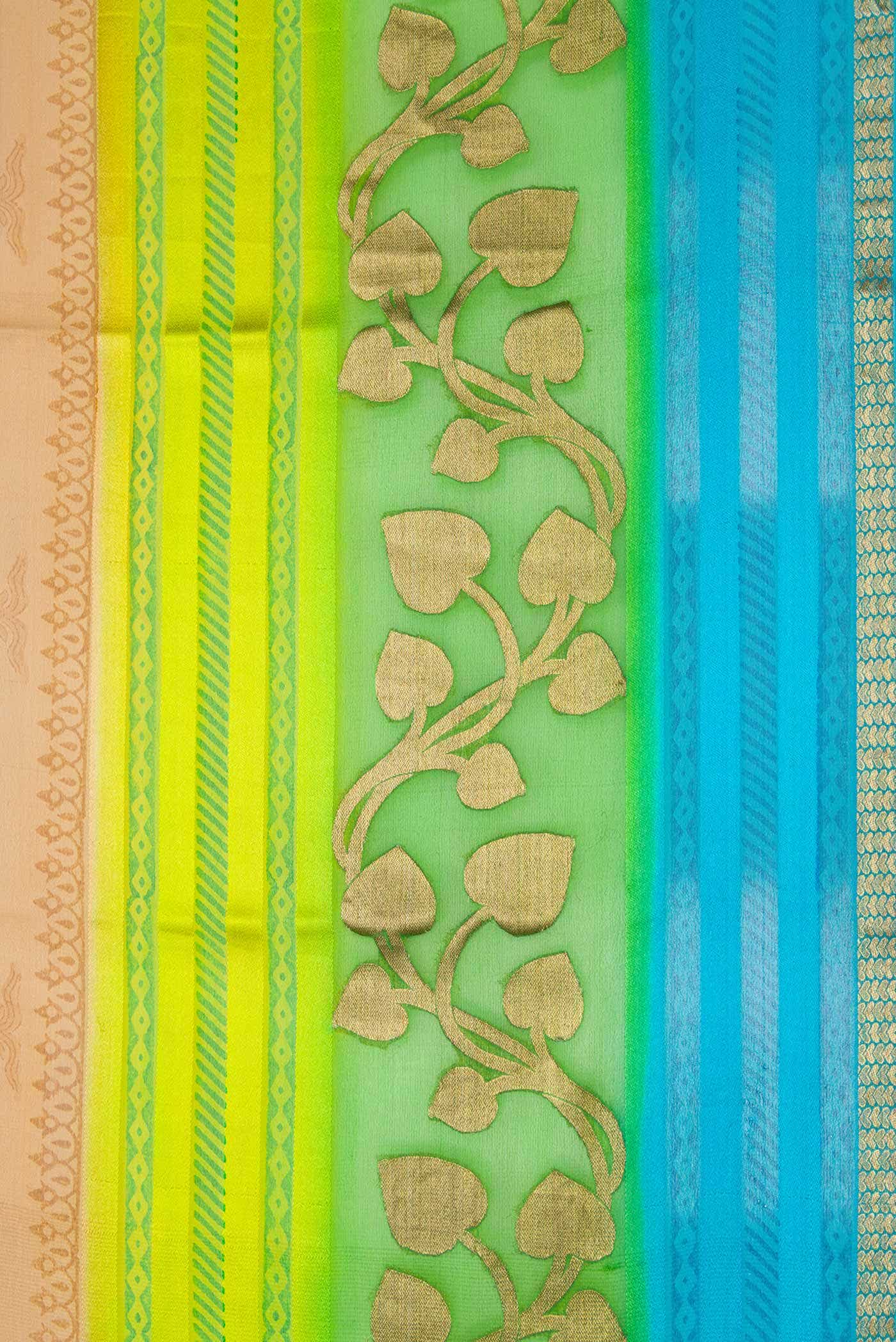 Dark Beige Mysore Georgette Saree - Image 3