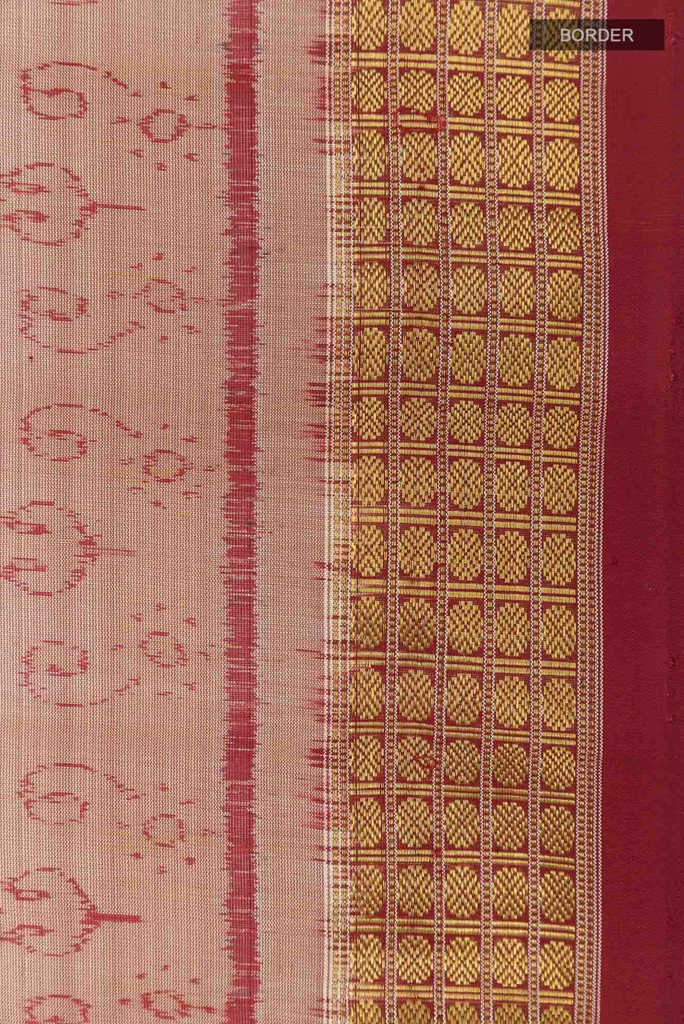 Dark Beige Orissa Silk Saree - Image 6