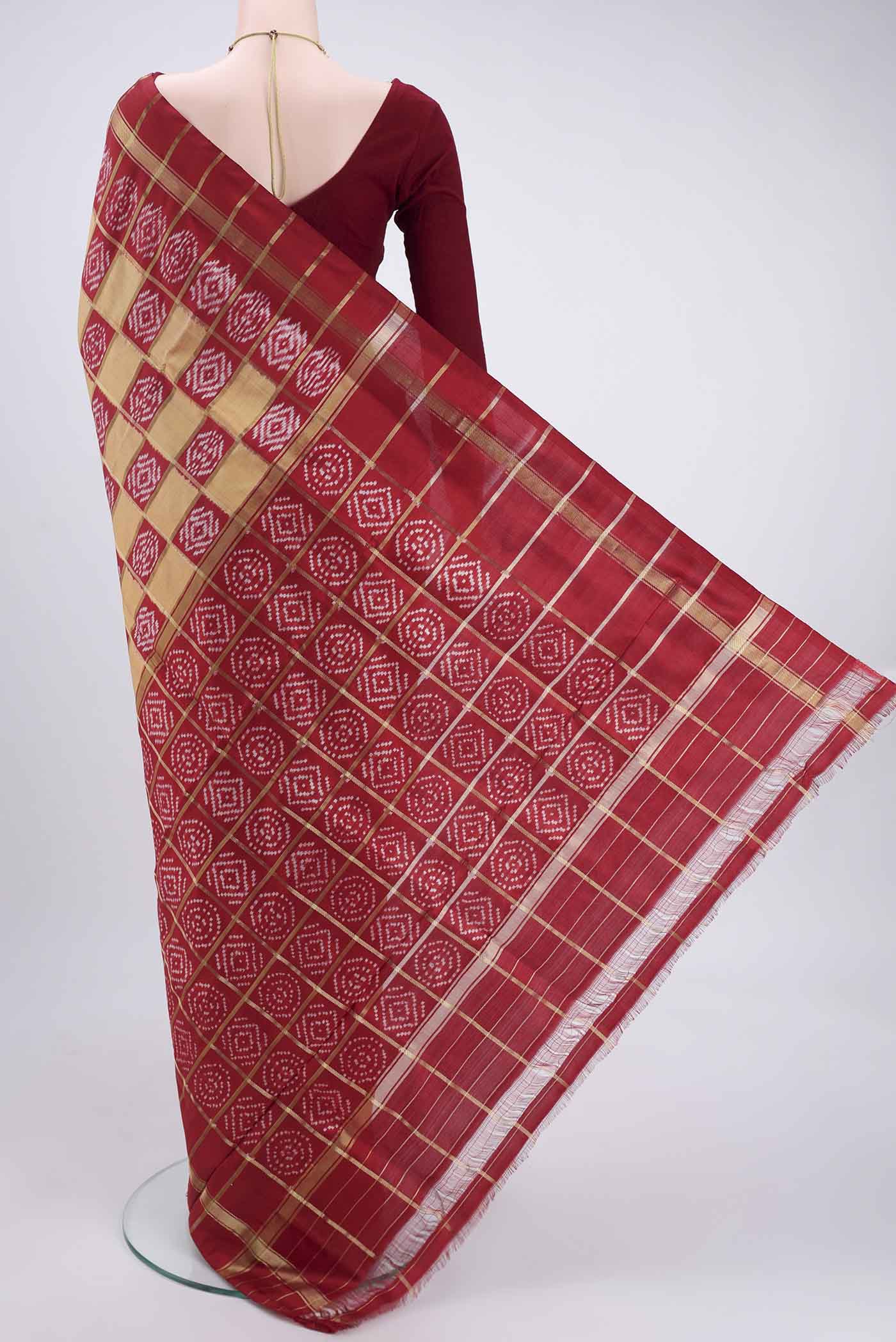 Multi Color Pochampally Silk Saree - Image 3