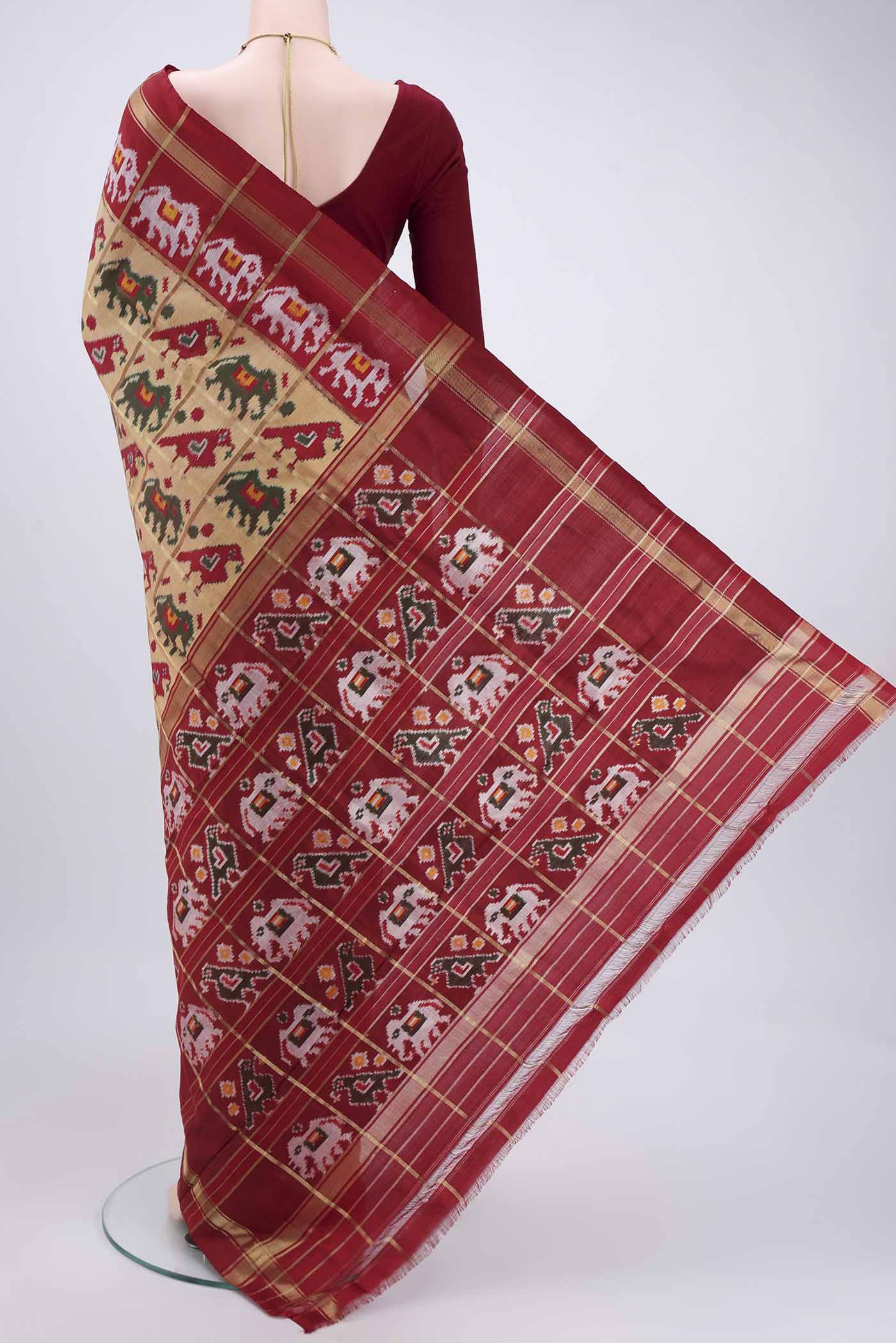 Multi Color Pochampally Silk Saree - Image 3