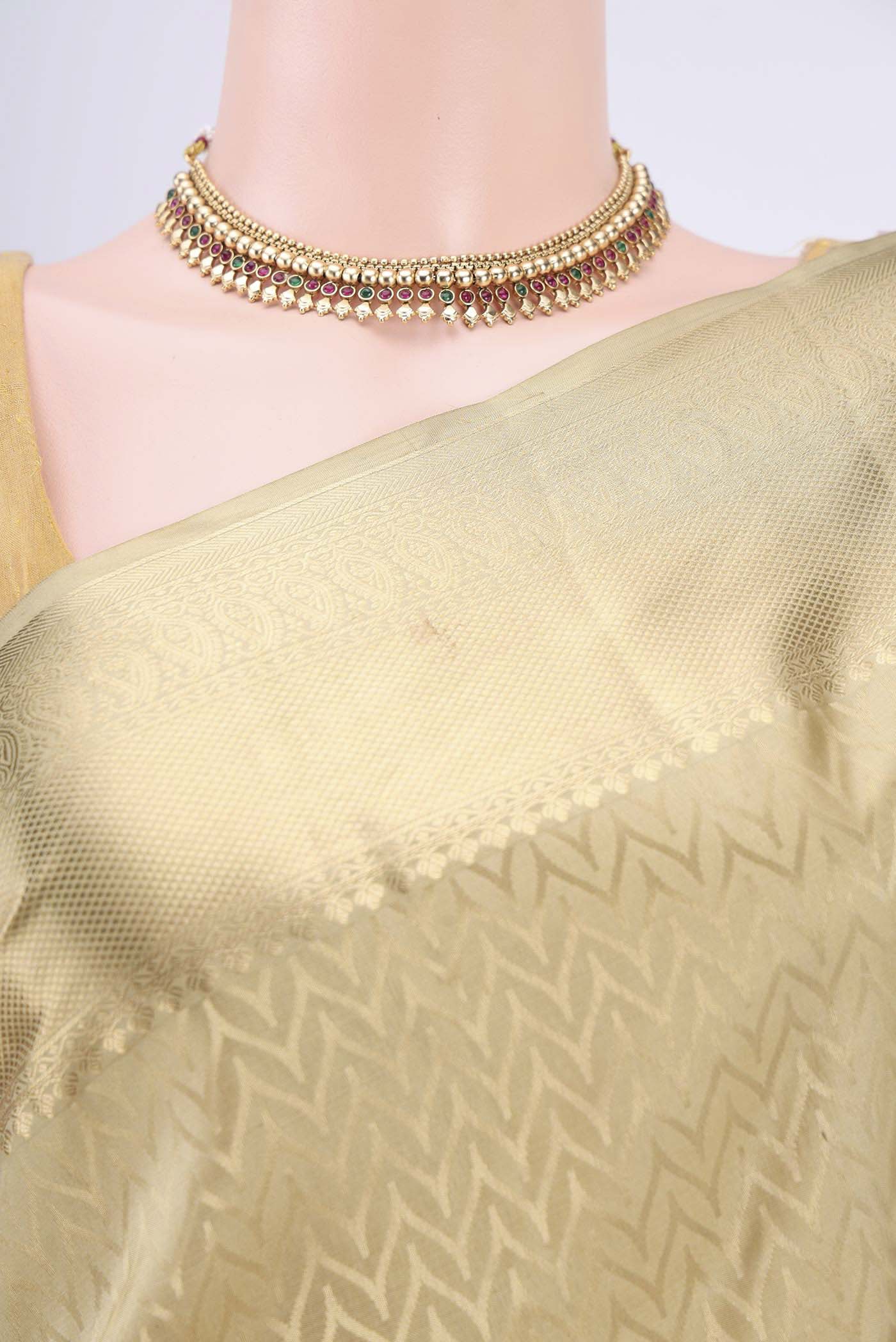Dark Beige Soft Silk Saree - Image 2
