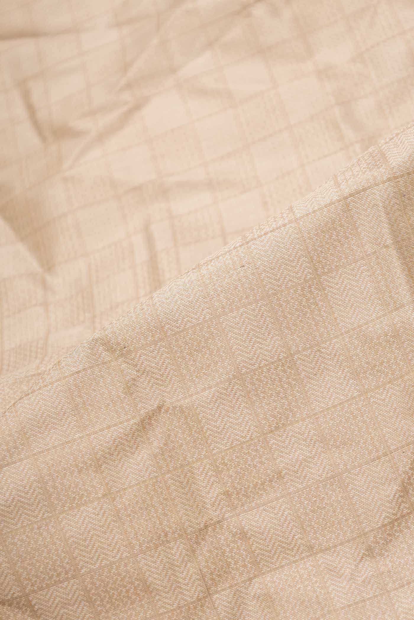 Dark Beige Tussar Silk Saree - Image 2