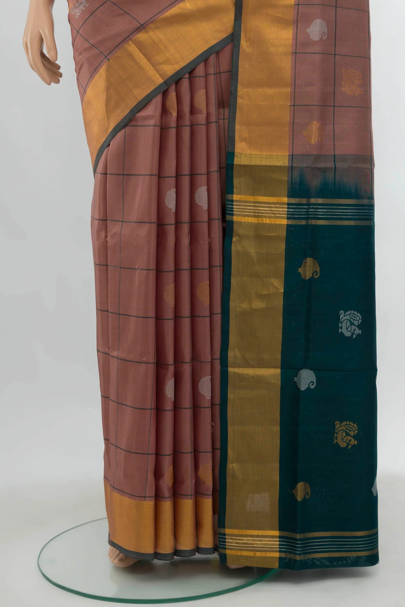 Mauve Uppada Silk Saree - Image 3
