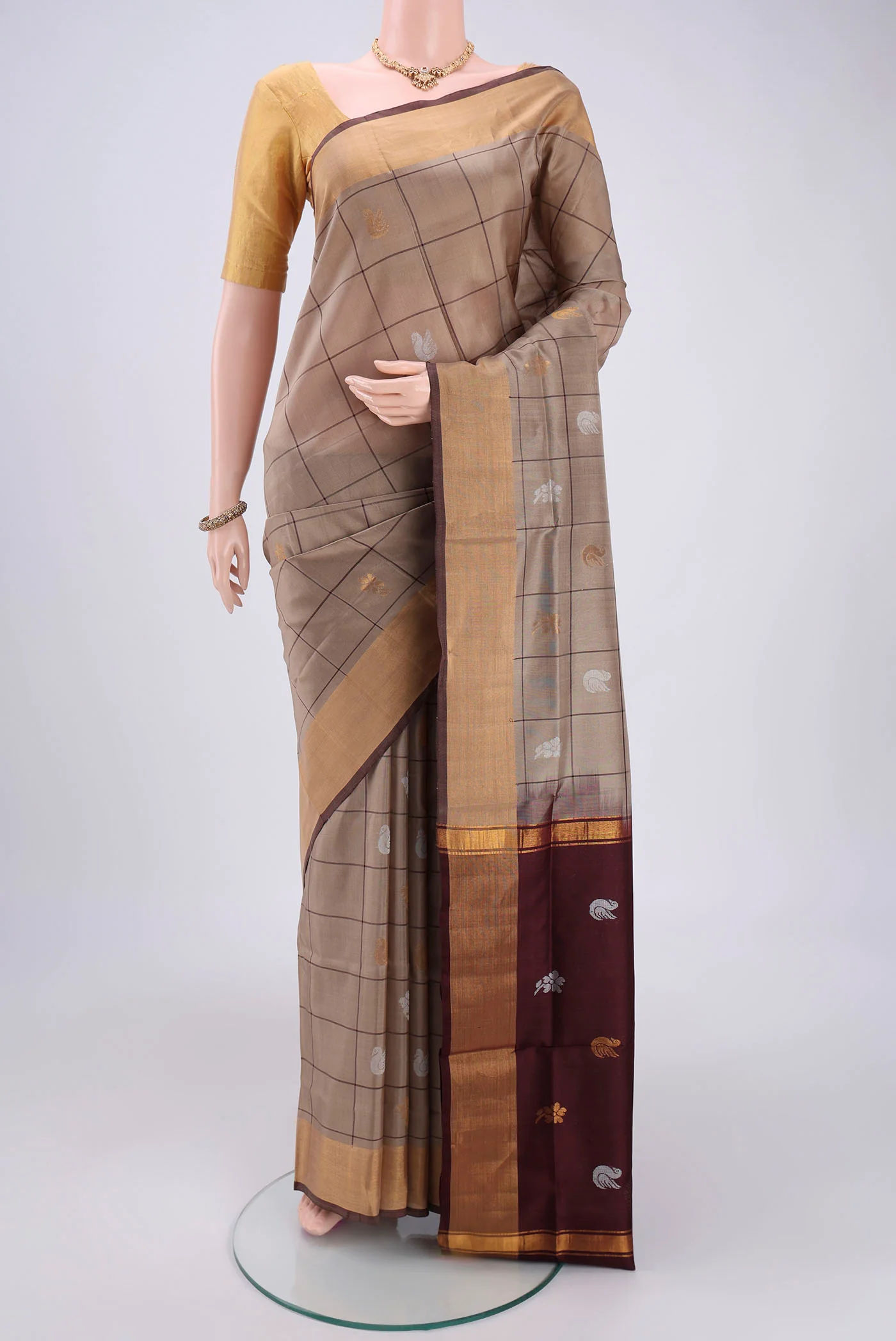 Beige Uppada Silk Saree
