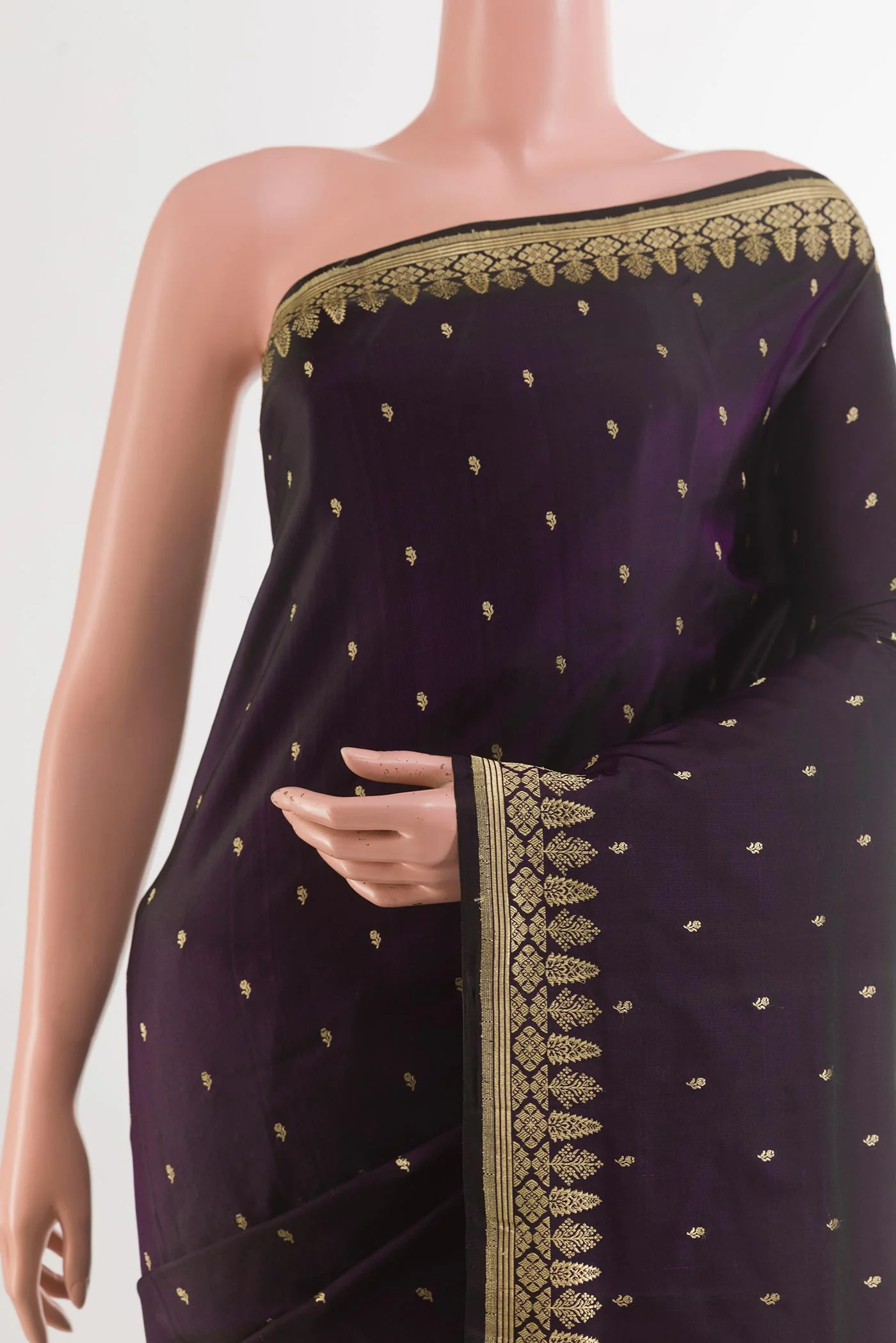 Purple Banarasi Silk Saree - Image 2