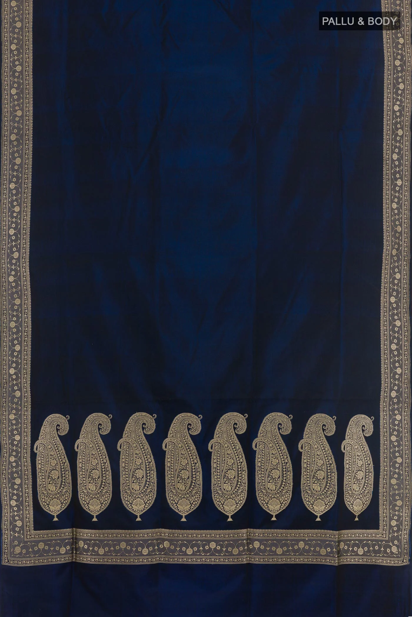 Navy Blue Banarasi Silk Saree - Image 5
