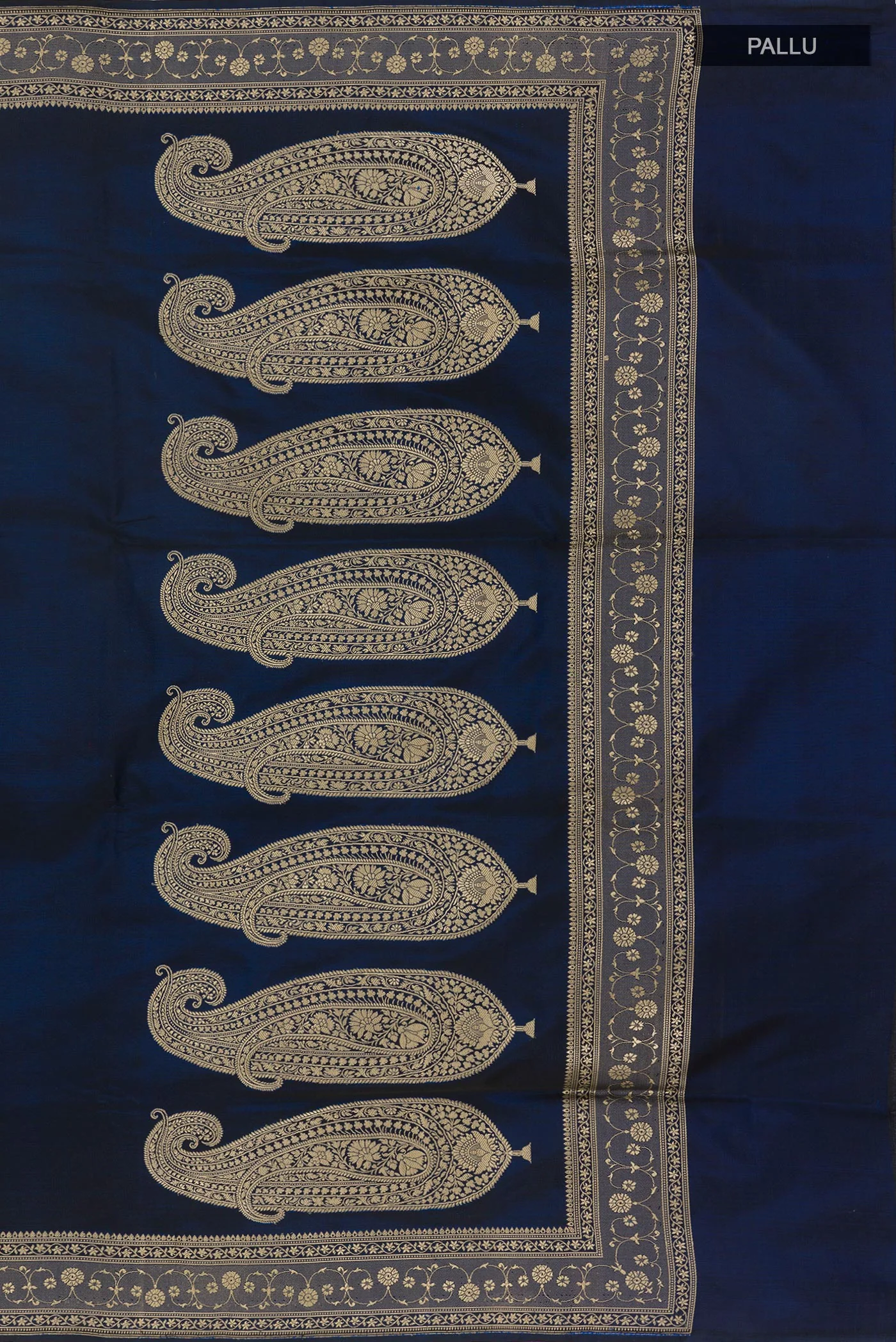 Navy Blue Banarasi Silk Saree - Image 6