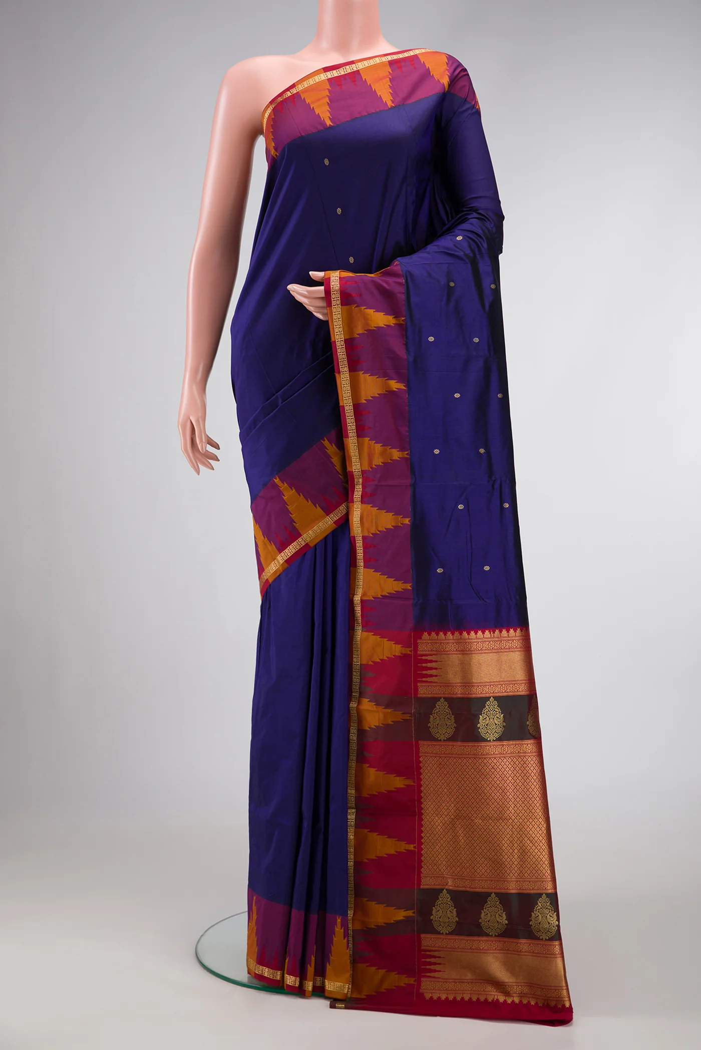 Dark Blue Bangalore Silk Saree
