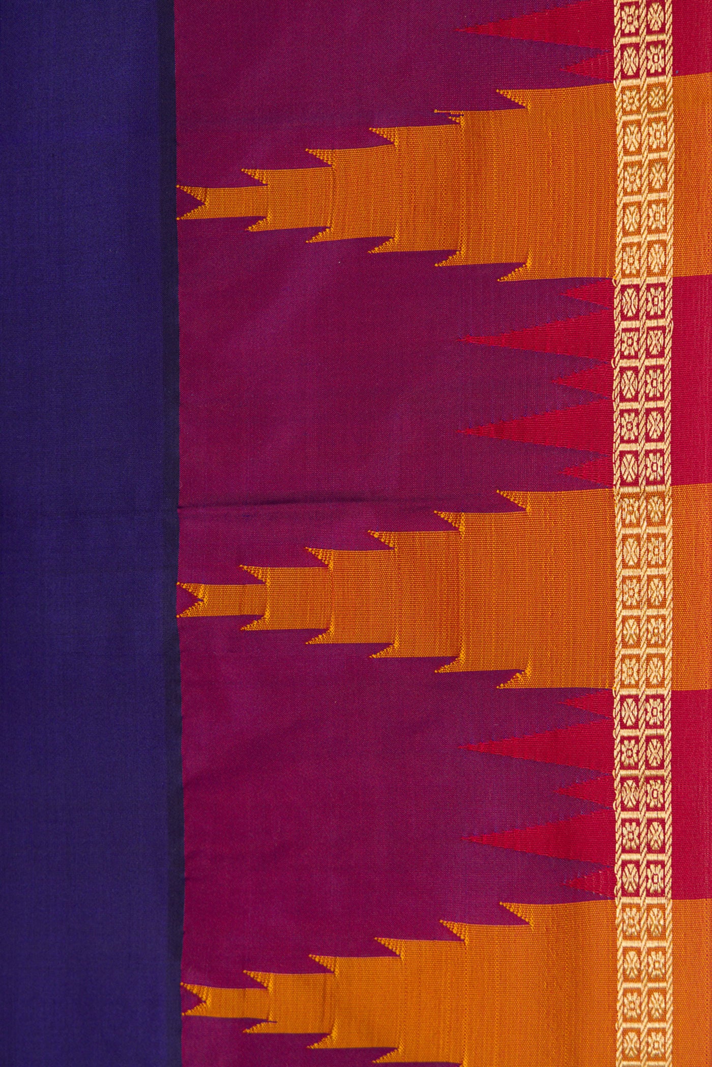 Dark Blue Bangalore Silk Saree - Image 3