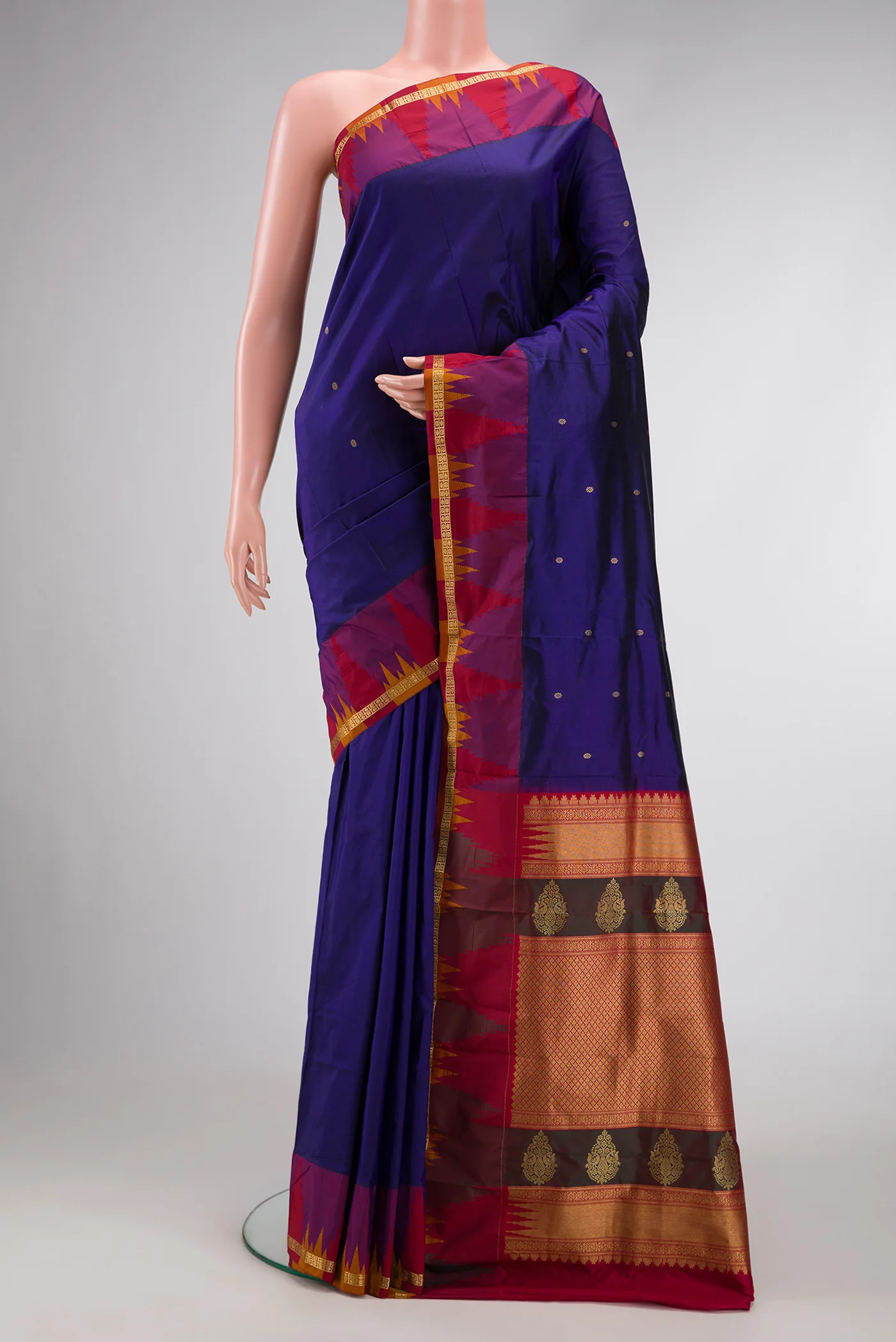 Dark Blue Bangalore Silk Saree