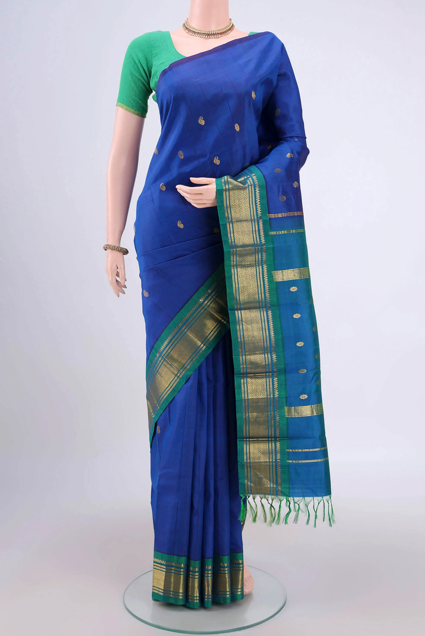 Dark Blue Kanjivaram Silk Saree