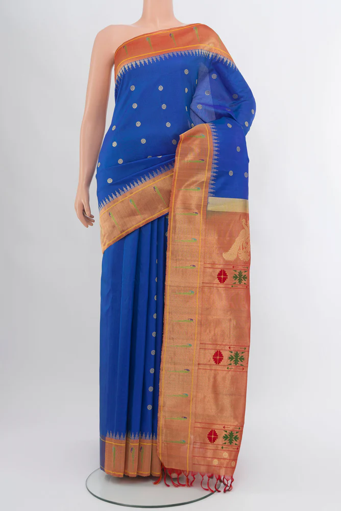 Royal Blue Gadwal Silk Saree