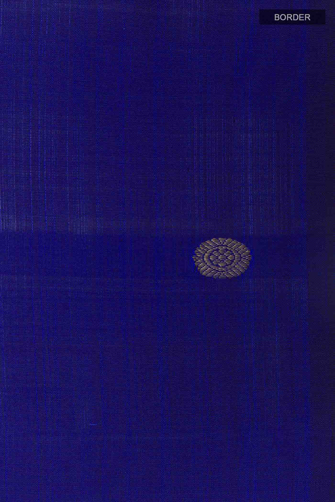 Dark Blue Kanchipuram Silk Saree - Image 3